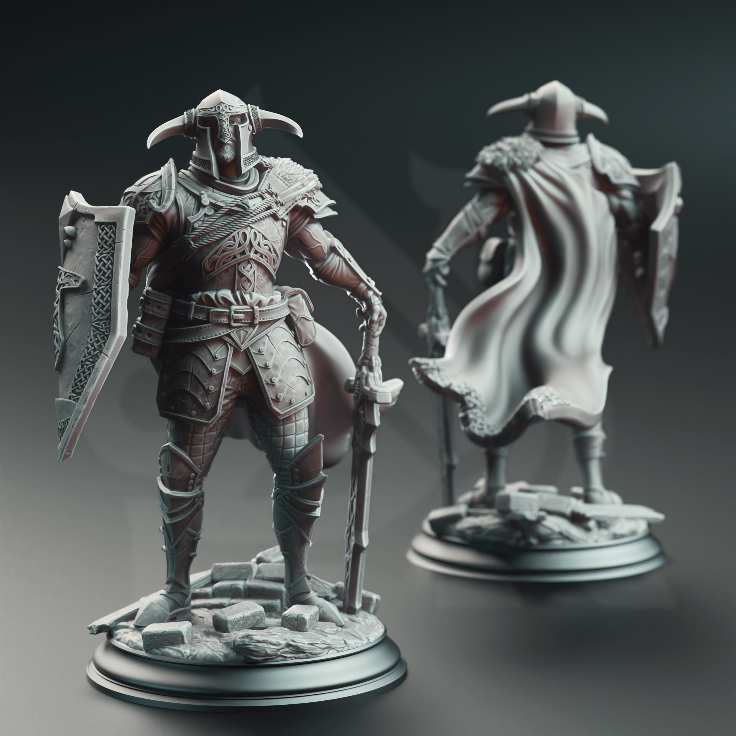 Unpainted resin miniature of Lizarin - Champion of Renmaeth — view 2 of 4