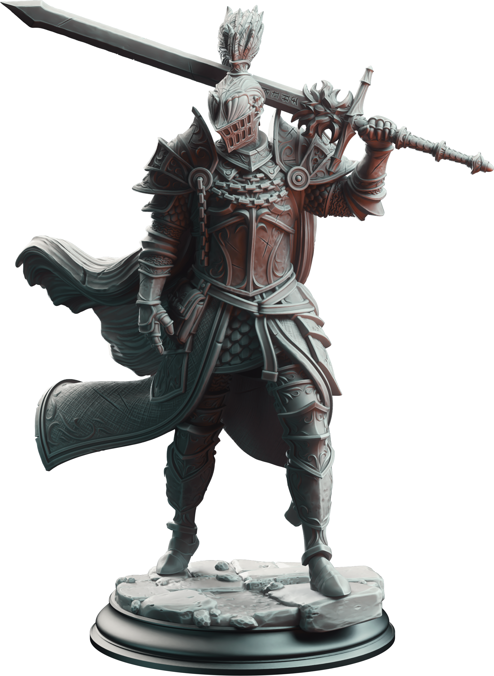 Unpainted resin miniature of Lothar the Black - Knight of the Dusk — view 4 of 4