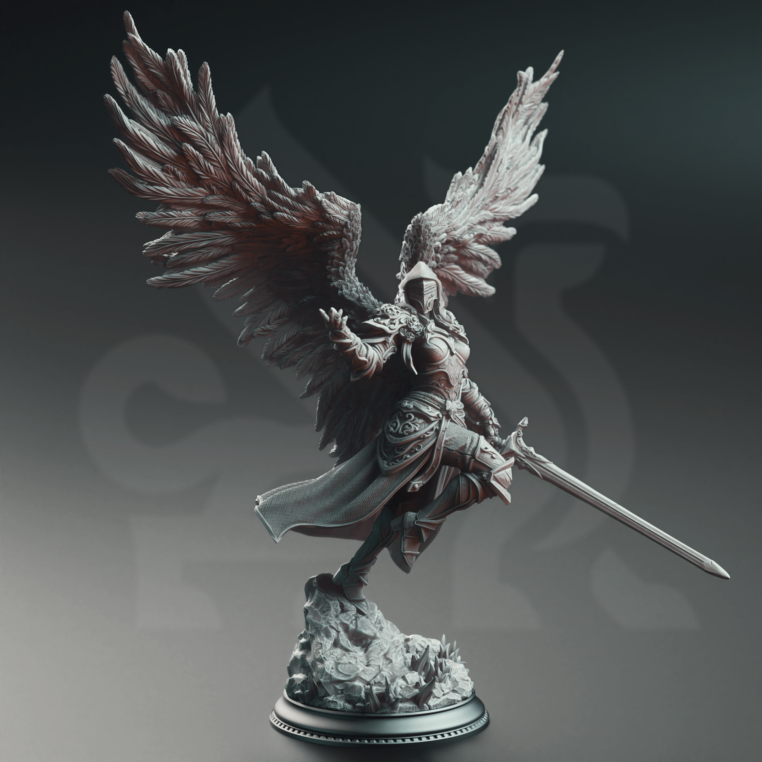Unpainted resin miniature of Lydia Ascended - Horauthin’s Will — view 2 of 4