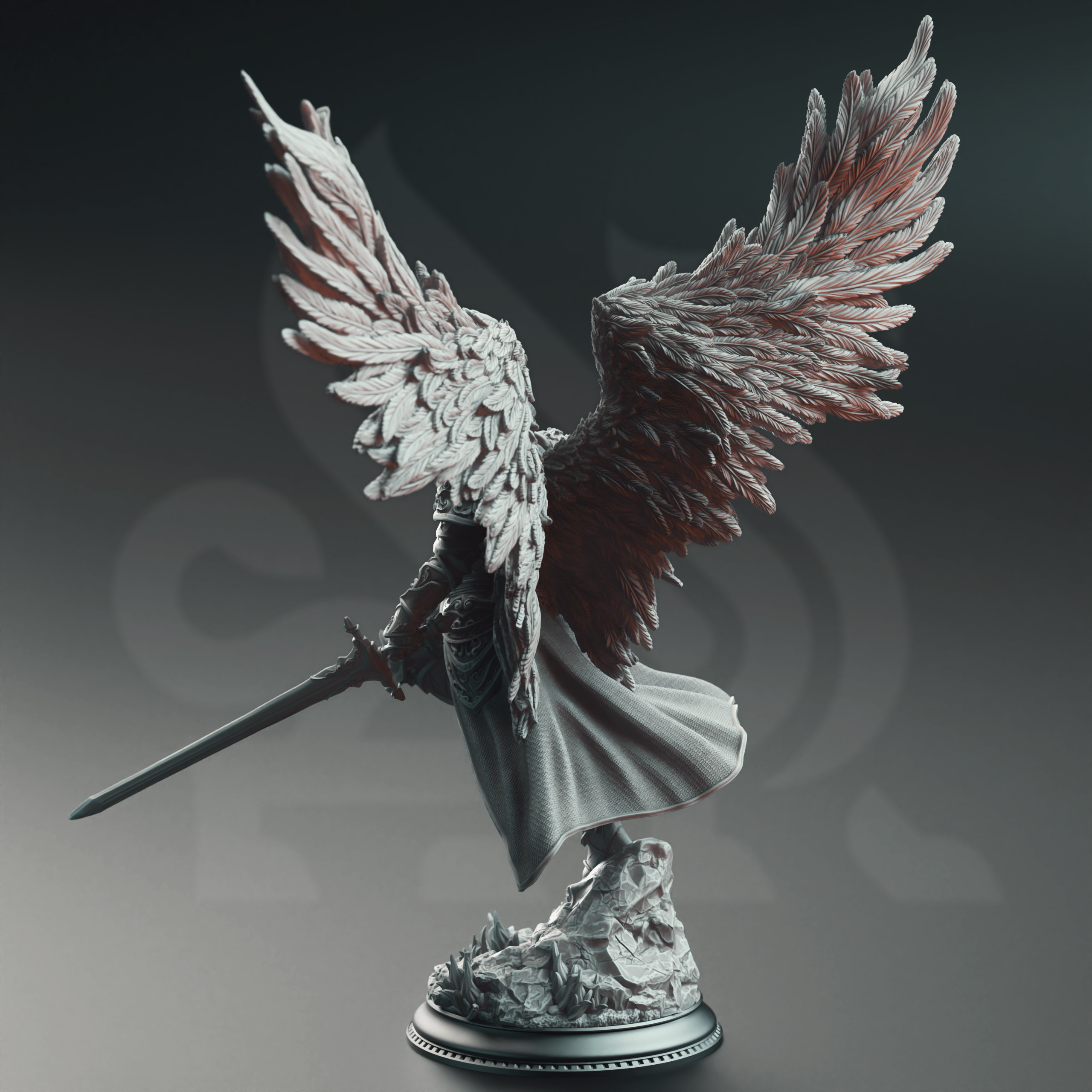 Unpainted resin miniature of Lydia Ascended - Horauthin’s Will — view 3 of 4