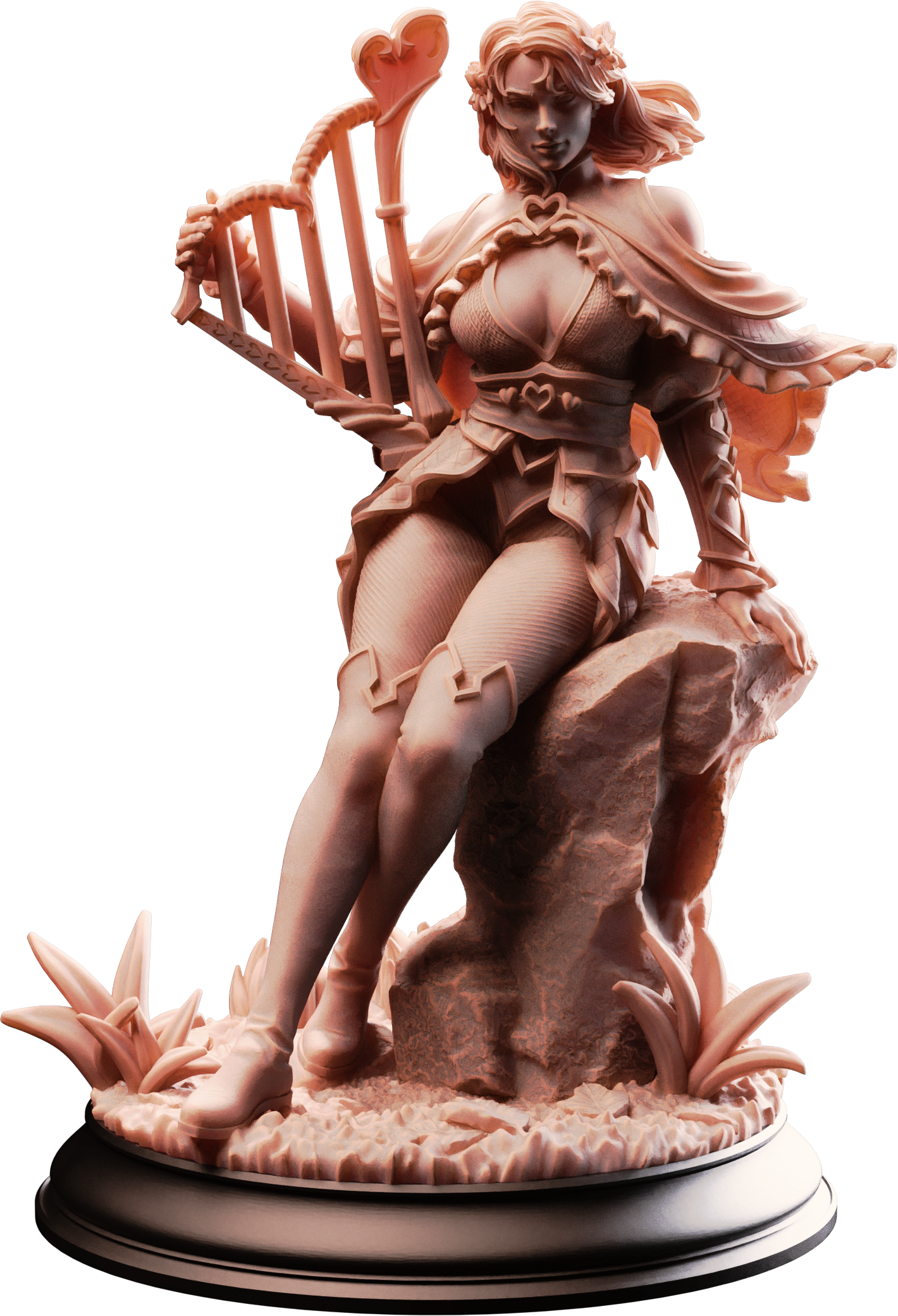 Unpainted resin miniature of Mabel, bard of hearts — view 4 of 4