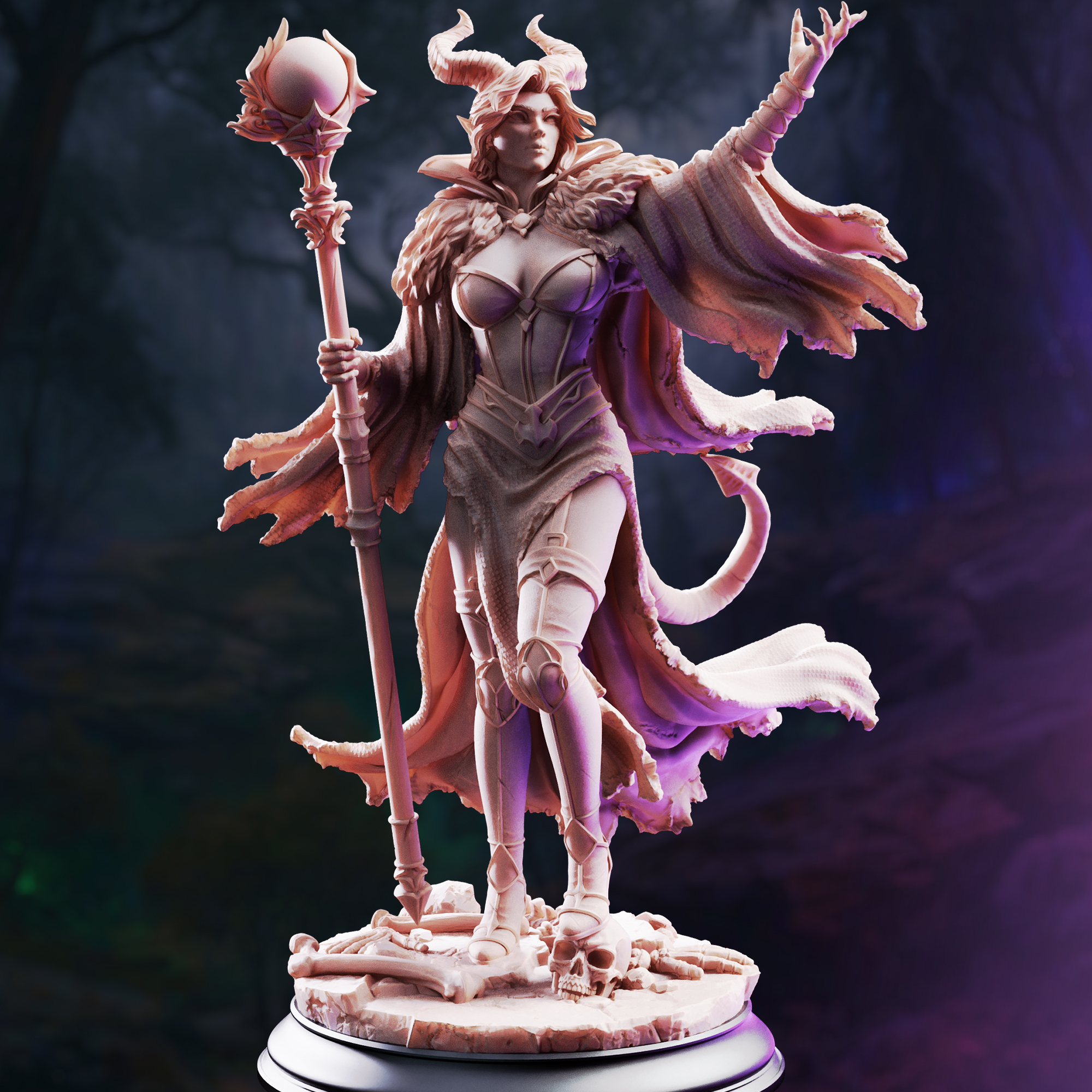 Unpainted resin miniature of Mallory the Envious, the dark ruler — view 2 of 4