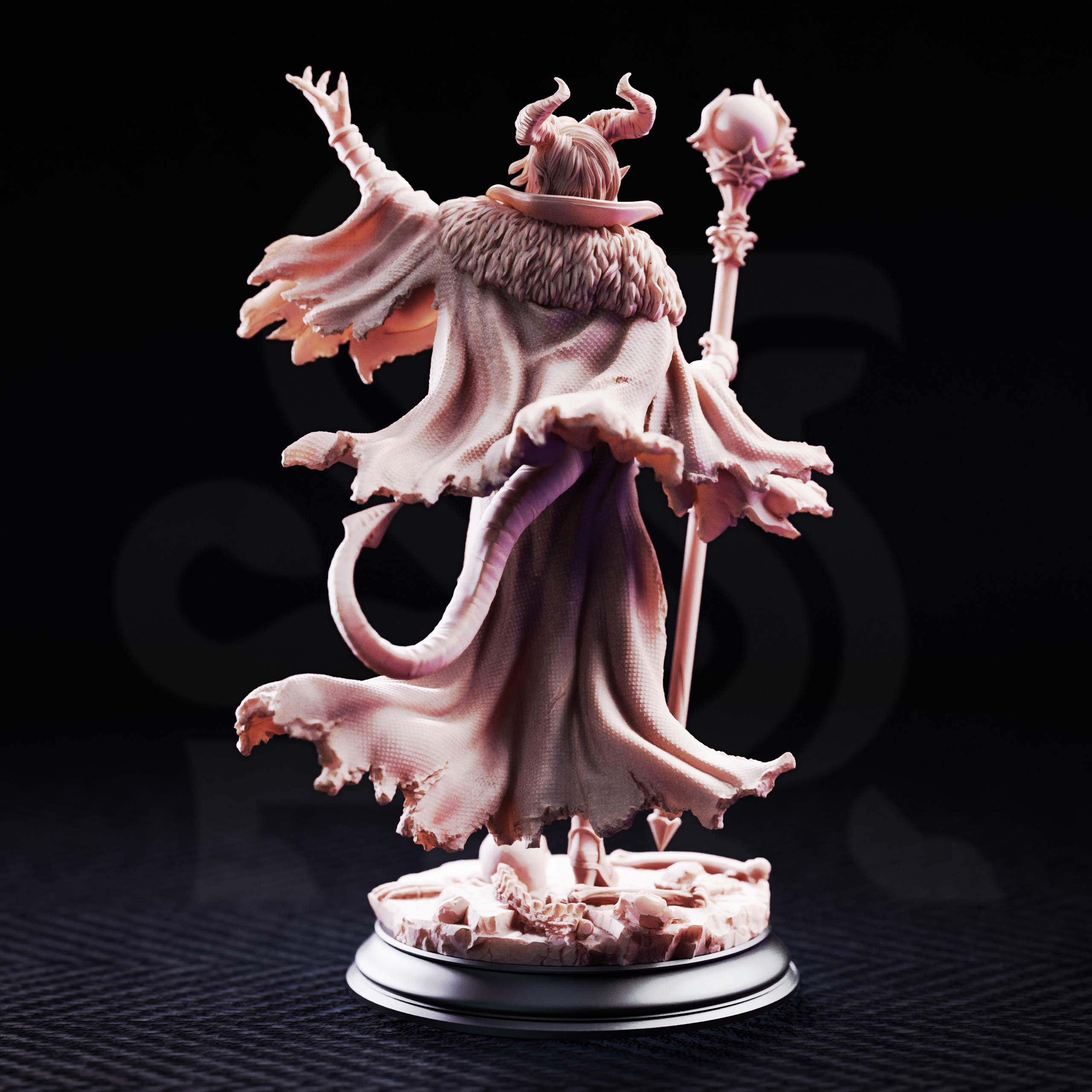 Unpainted resin miniature of Mallory the Envious, the dark ruler — view 3 of 4