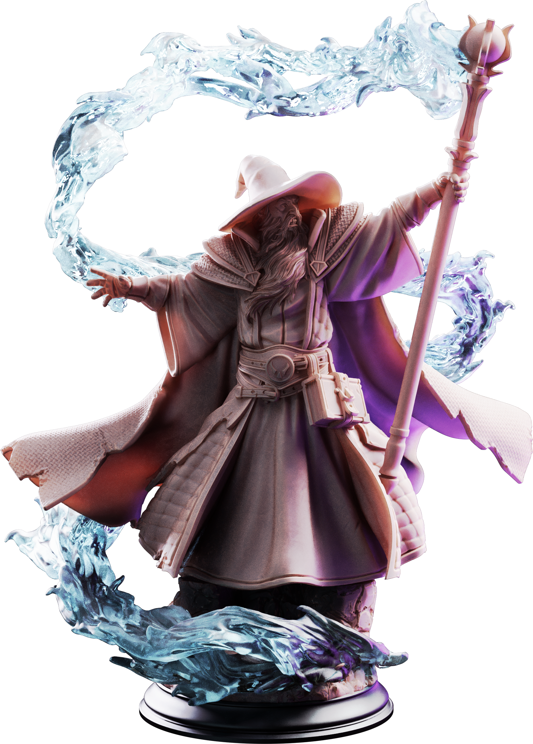 Unpainted resin miniature of Merlin of Monmouth, elder wizard — view 4 of 4