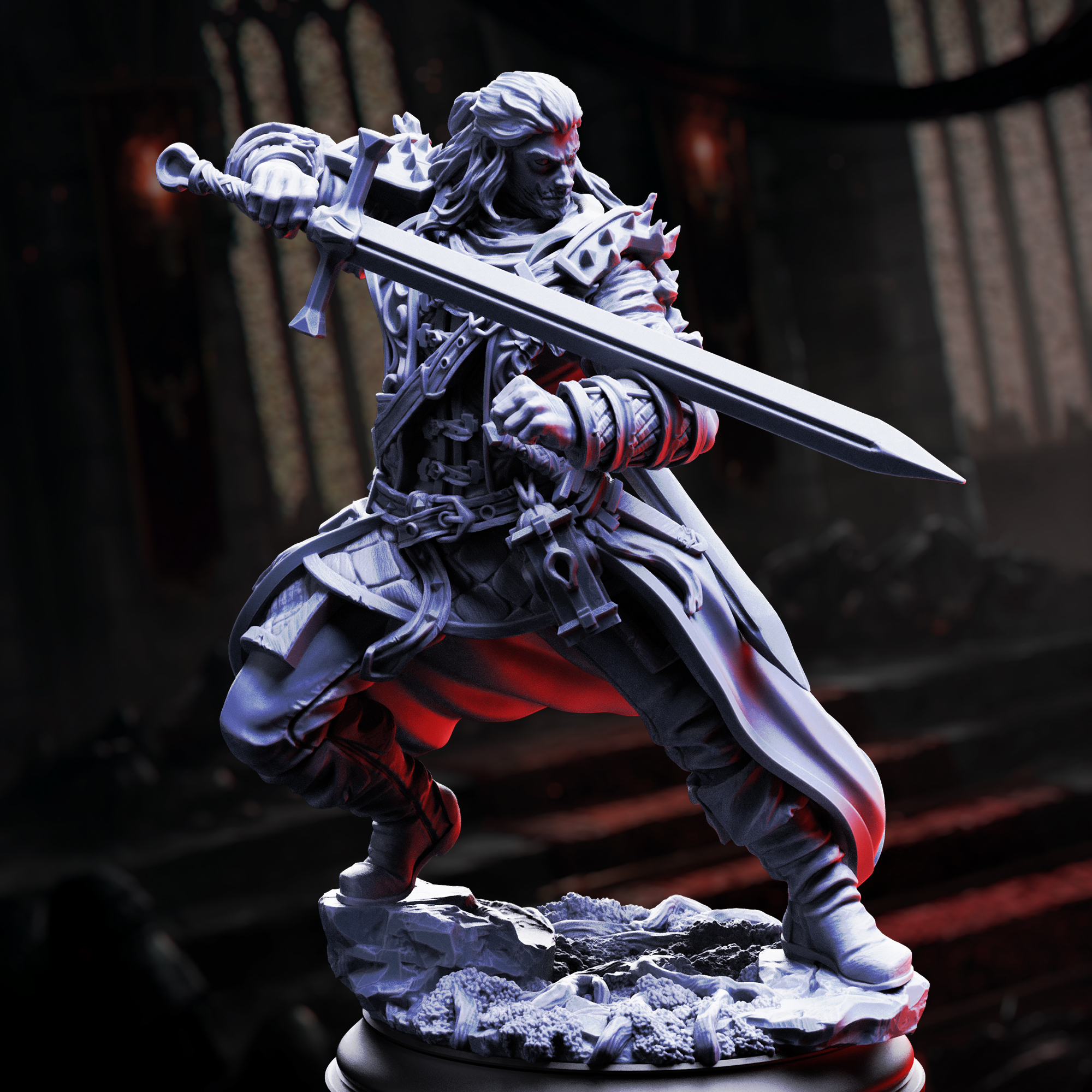 Unpainted resin miniature of Mortimer Who Danced With Death, professional hexhunter — view 3 of 5