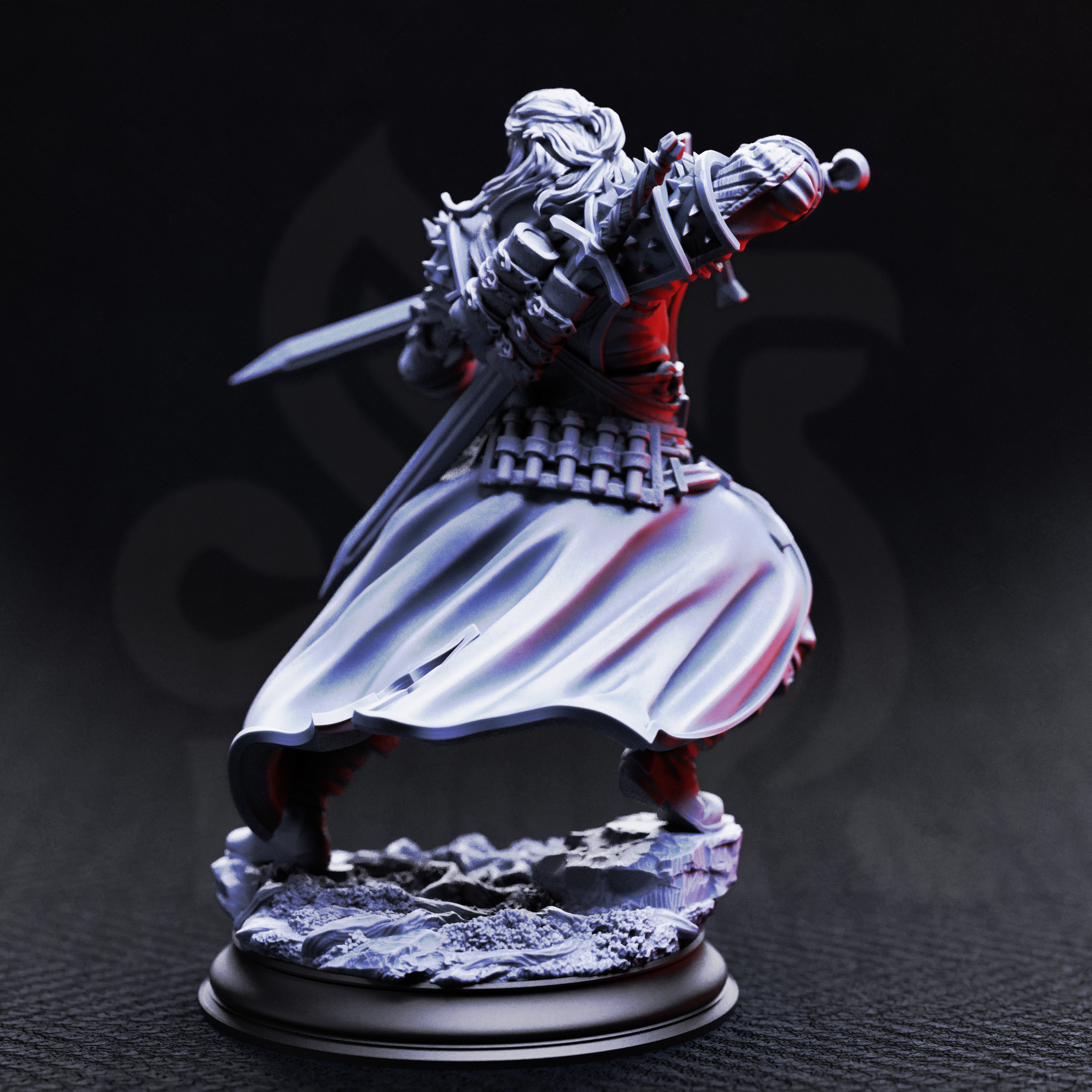 Unpainted resin miniature of Mortimer Who Danced With Death, professional hexhunter — view 4 of 5