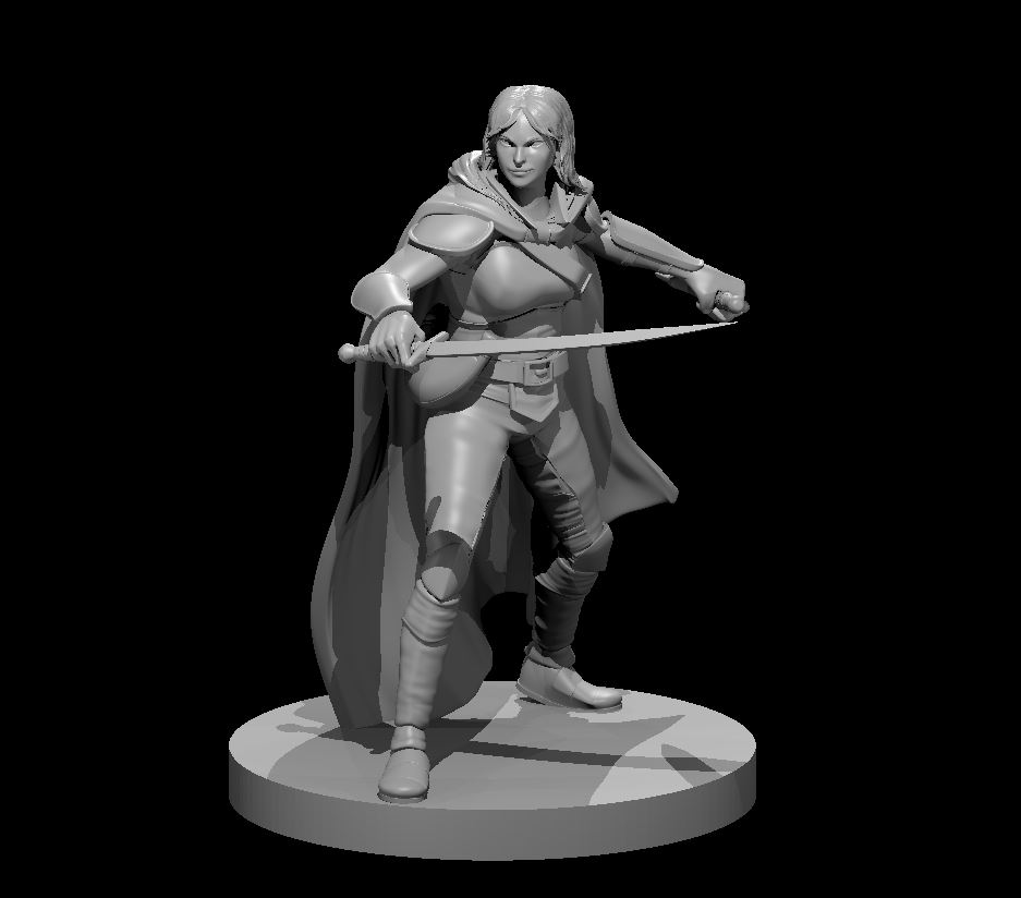 Unpainted resin miniature of a bandit with a crossbow, sculpted by MZ4250