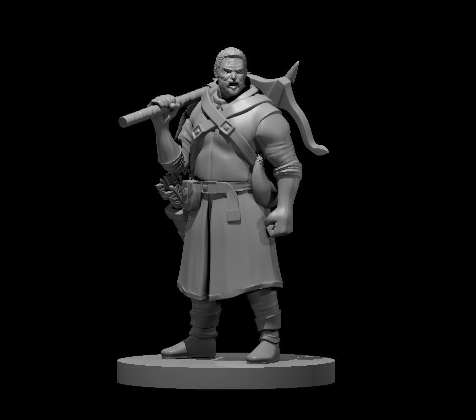 Unpainted resin miniature of a thug, sculpted by MZ4250