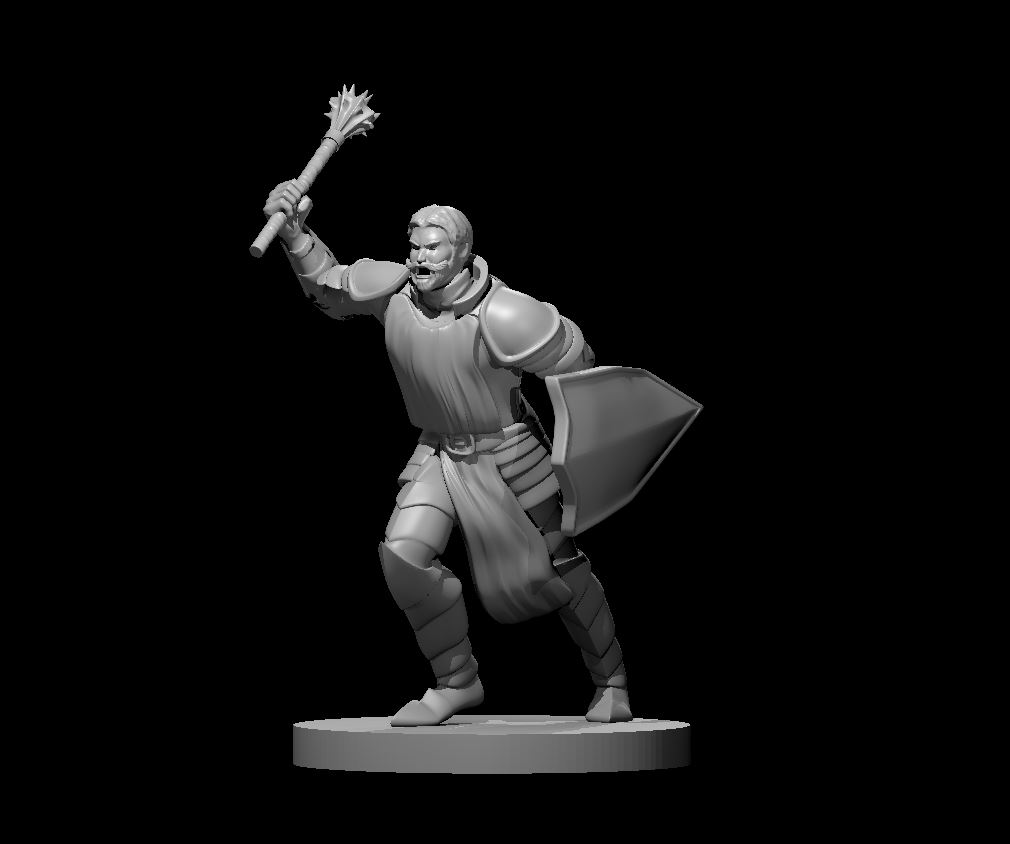 Unpainted resin miniature of a dark priest, sculpted by MZ4250