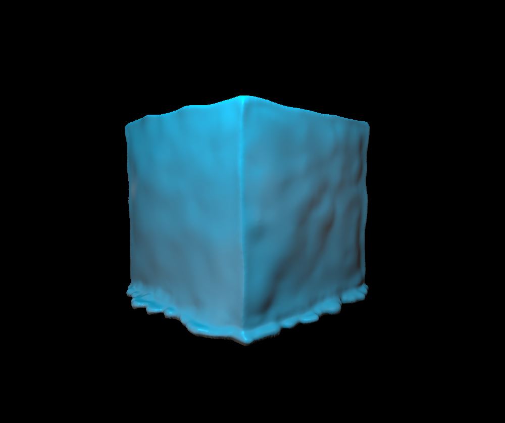 Unpainted resin miniature of a gelatinous cube, sculpted by MZ4250