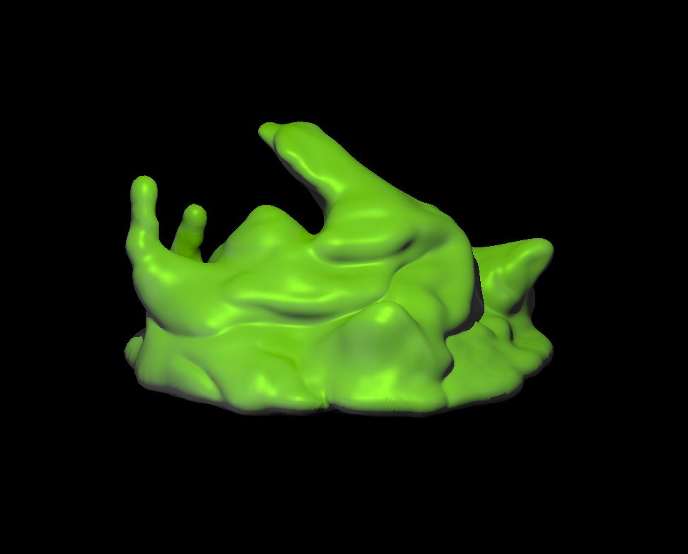 Unpainted resin miniature of a ochre jelly, sculpted by MZ4250