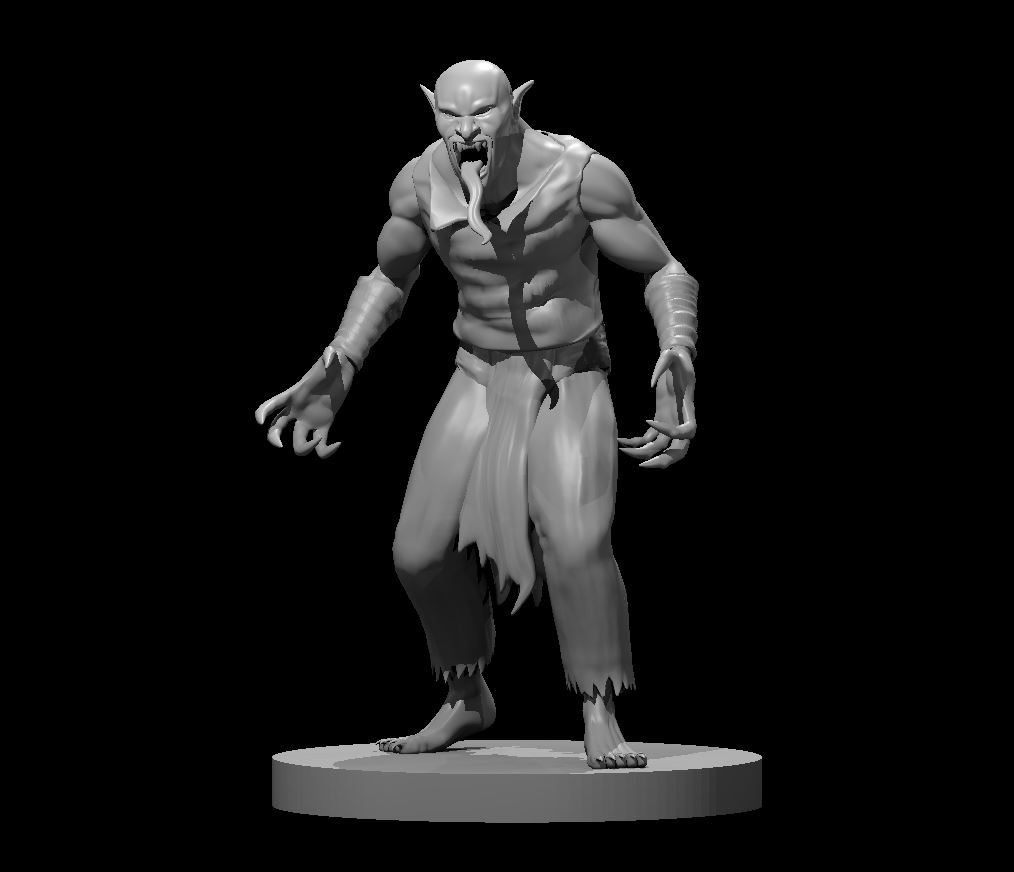 Unpainted resin miniature of a ghast, sculpted by MZ4250