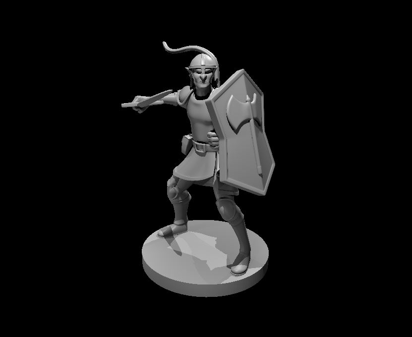 Unpainted resin miniature of a hobgoblin soldier, sculpted by MZ4250