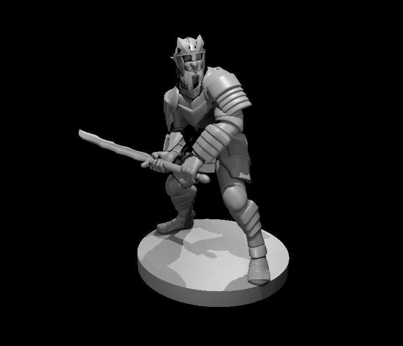 Unpainted resin miniature of a hobgoblin captain, sculpted by MZ4250