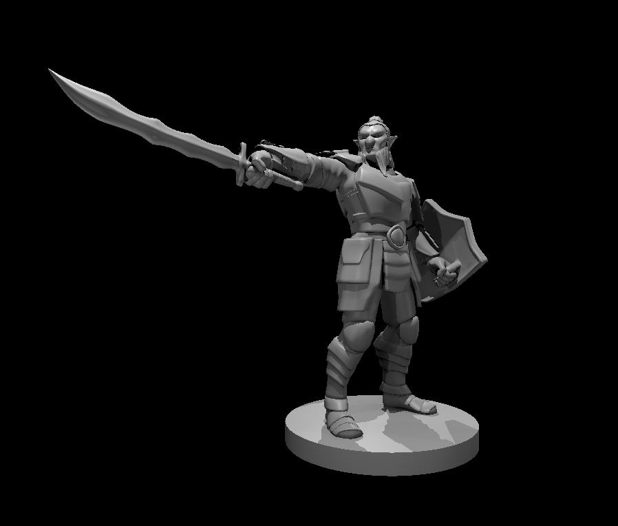 Unpainted resin miniature of a hobgoblin warlord, sculpted by MZ4250