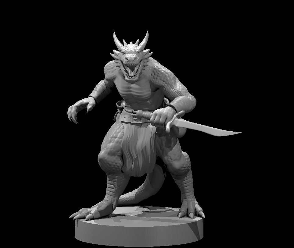 Unpainted resin miniature of a kobold warrior, sculpted by MZ4250
