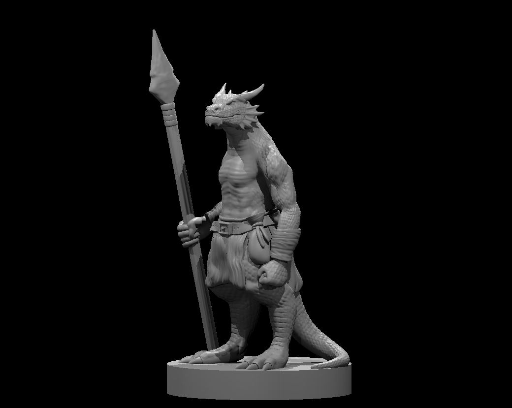 Unpainted resin miniature of a kobold with a sling, sculpted by MZ4250