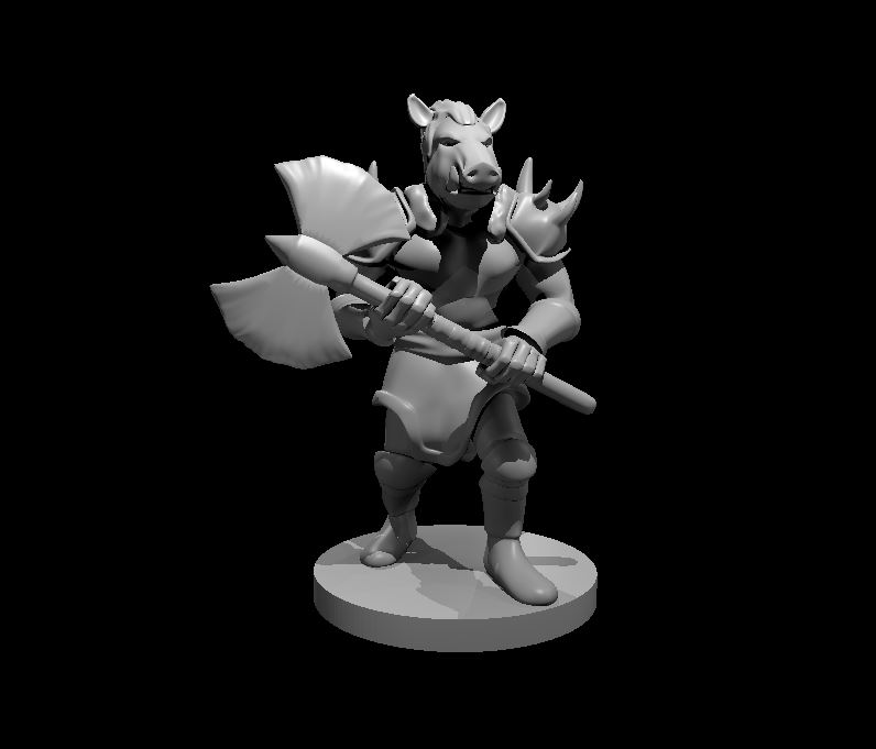 Unpainted resin miniature of a pig-faced orc, sculpted by MZ4250