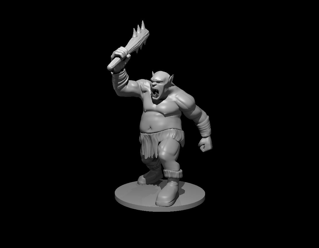 Unpainted resin miniature of a ogre roaring, sculpted by MZ4250