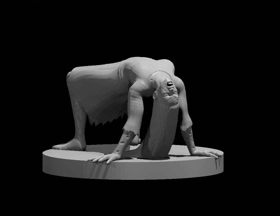 Unpainted resin miniature of a reaching zombie, sculpted by MZ4250