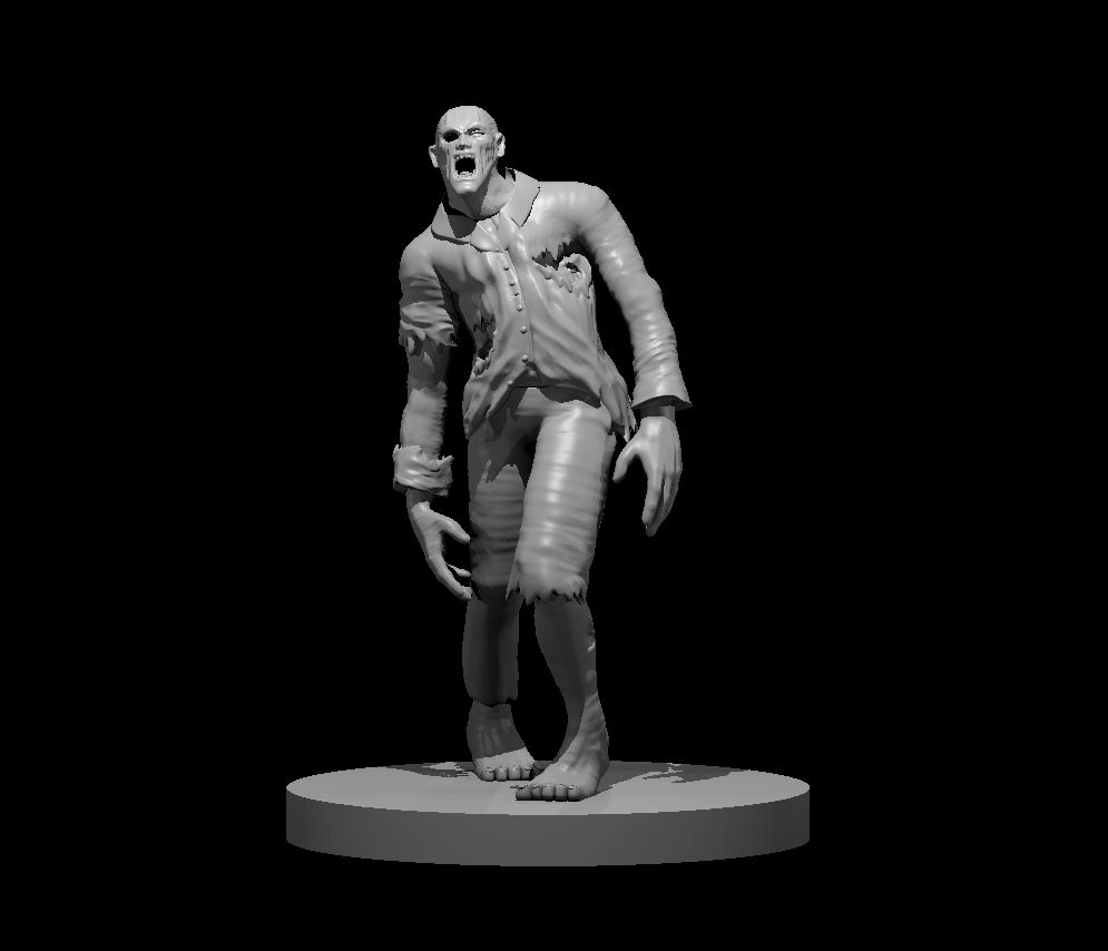Unpainted resin miniature of a crawling zombie, sculpted by MZ4250