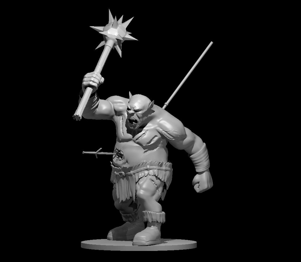 Unpainted resin miniature of a ogre zombie, sculpted by MZ4250