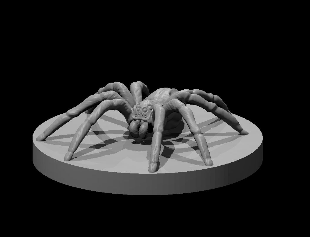 Unpainted resin miniature of a giant wolf spider, sculpted by MZ4250