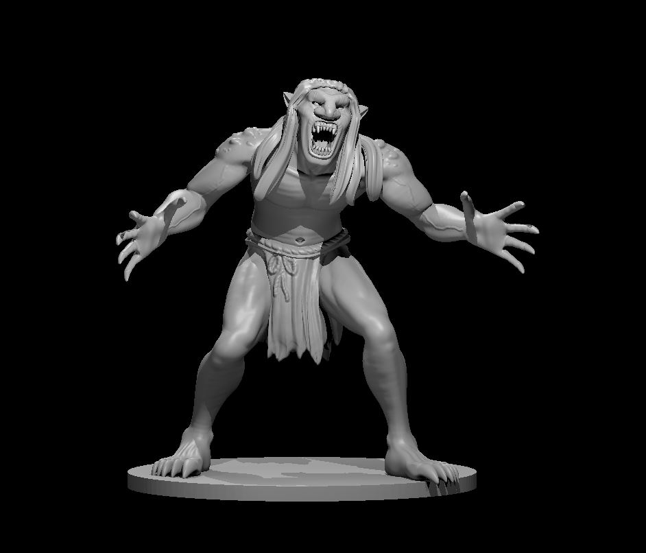 Unpainted resin miniature of a troll, sculpted by MZ4250