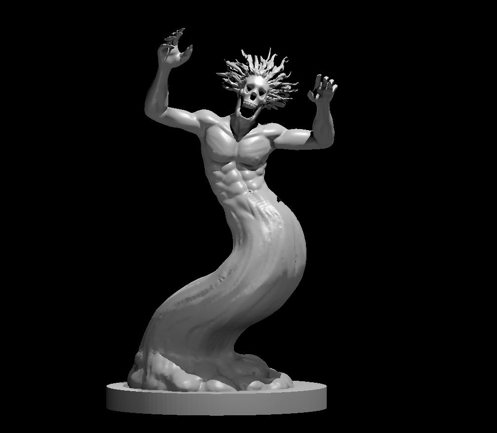 Unpainted resin miniature of a specter, sculpted by MZ4250