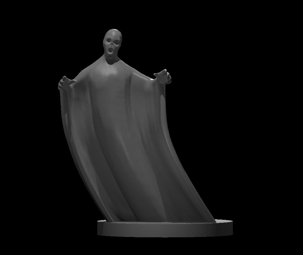 Unpainted resin miniature of a shadow, sculpted by MZ4250