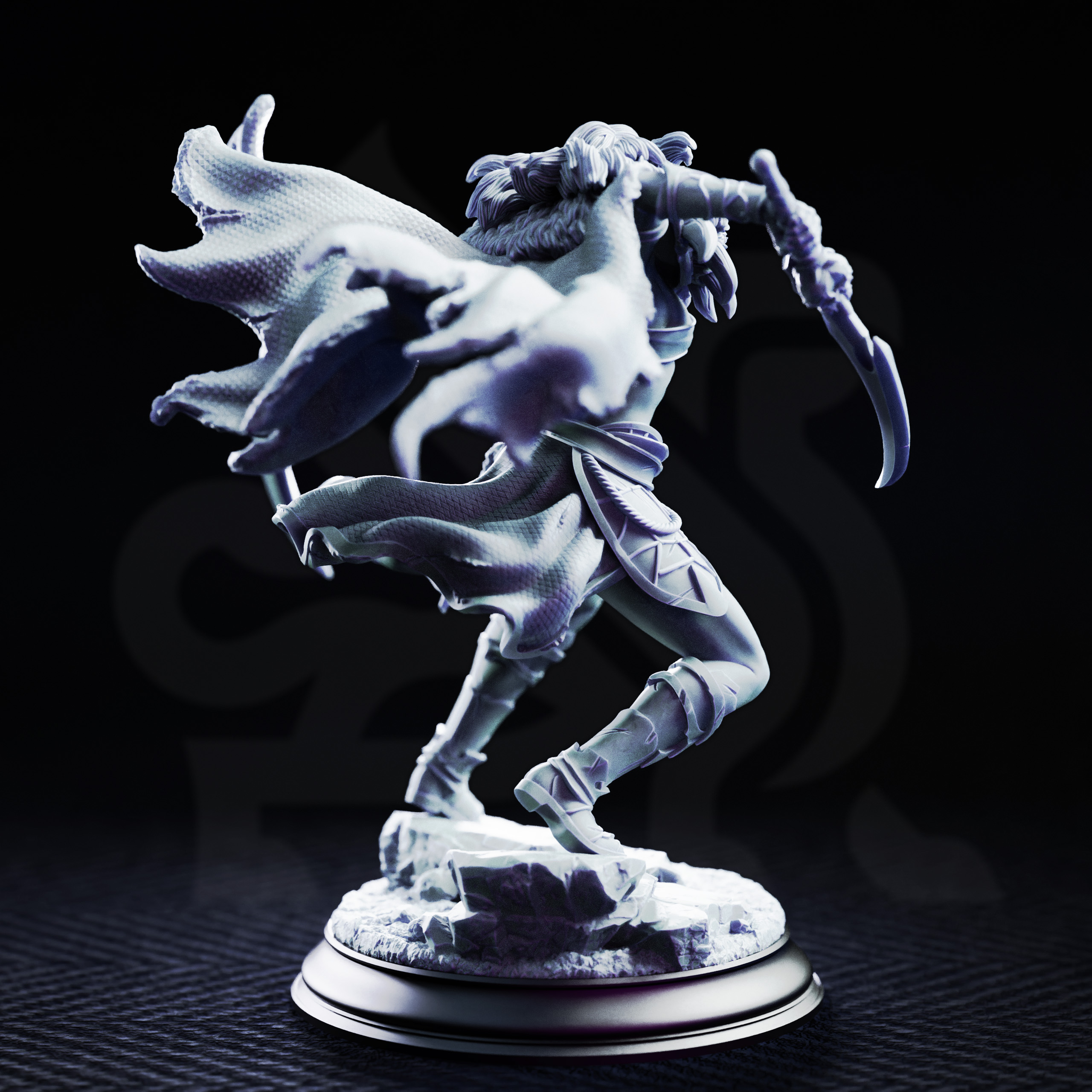 Unpainted resin miniature of Nara’zin, irinax’s fangs — view 3 of 4