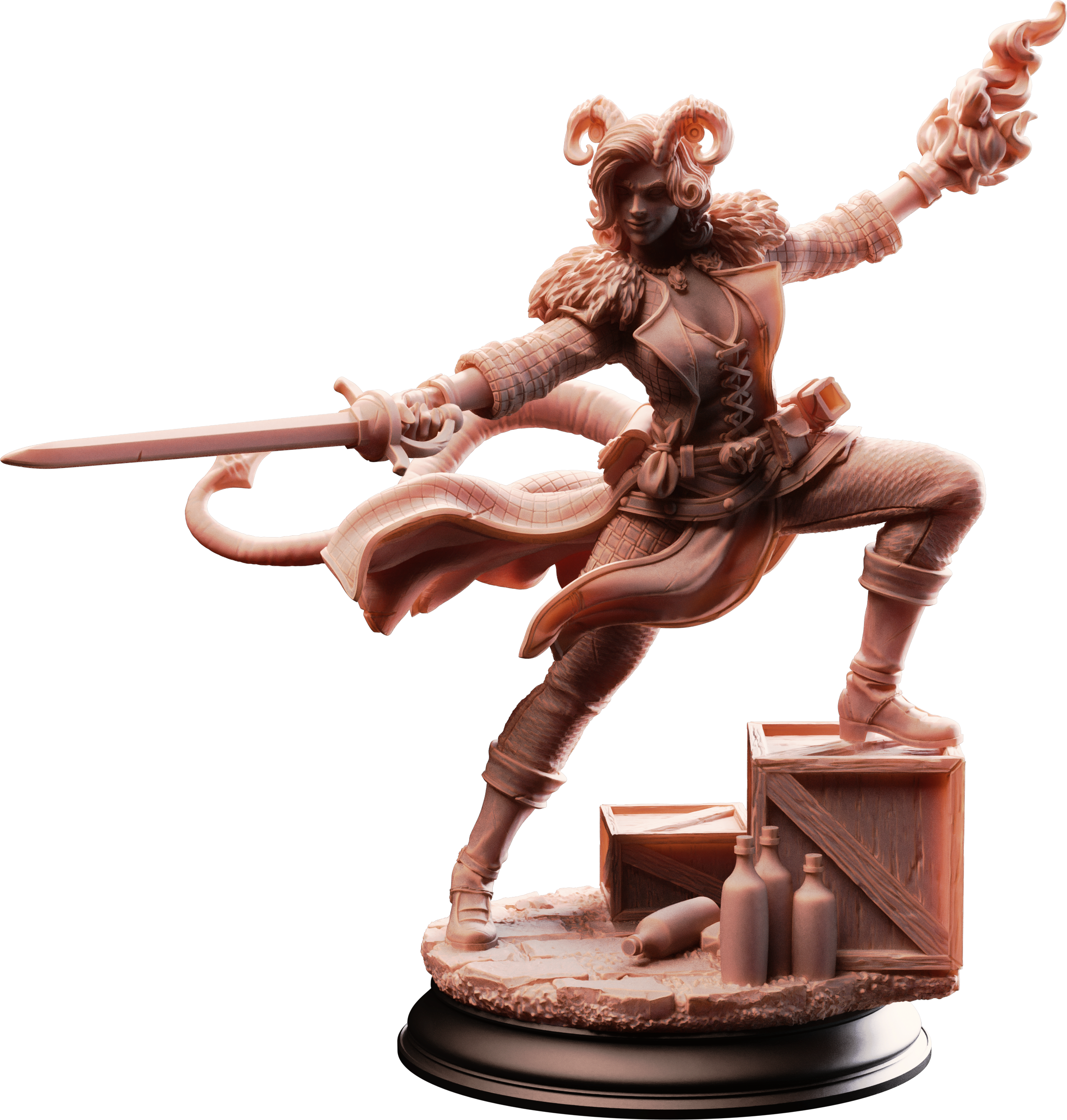 Unpainted resin miniature of Octavia, resistance fighter — view 4 of 4