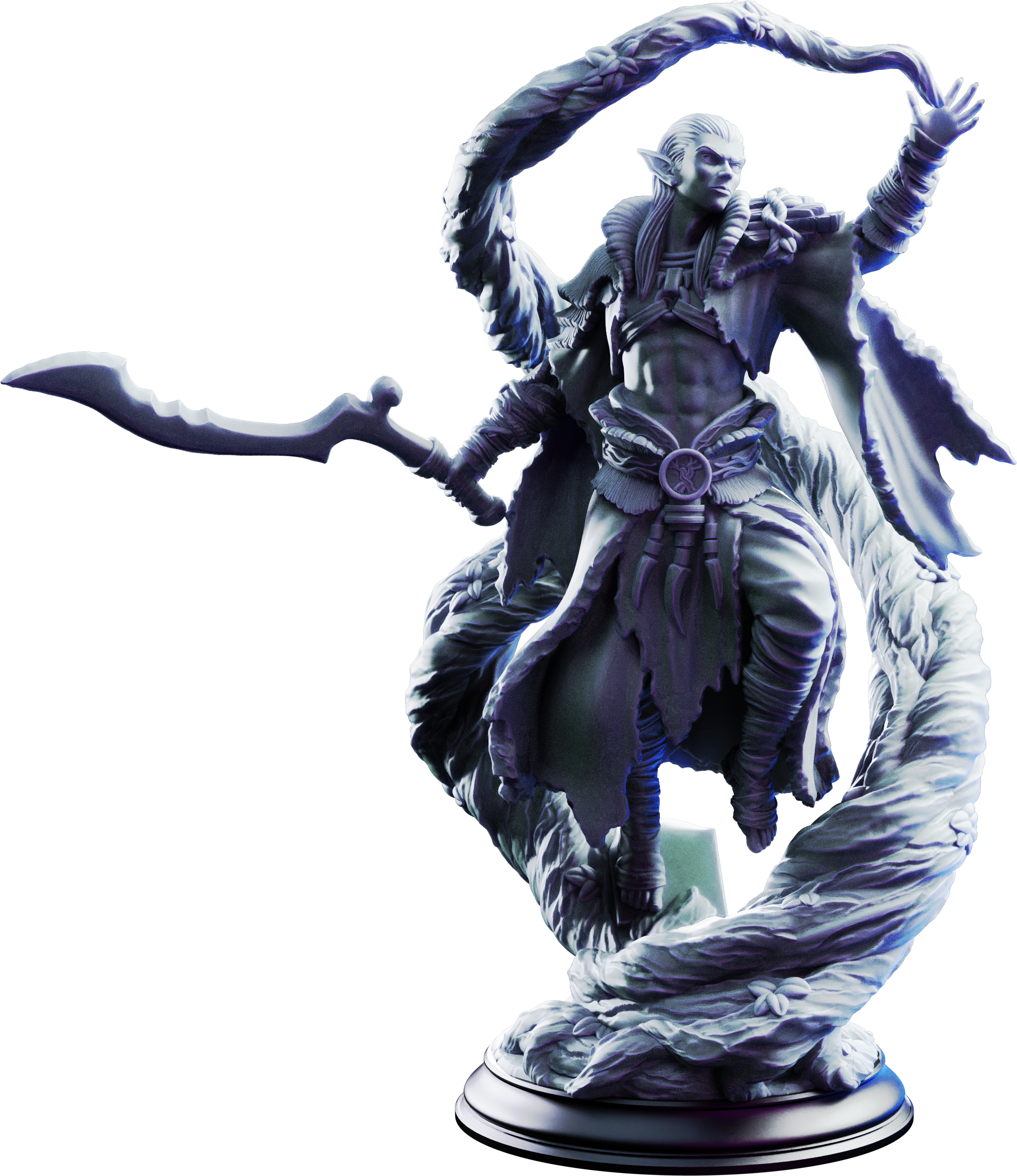 Unpainted resin miniature of Orathin the Listener, caretaker of the swamp — view 4 of 4