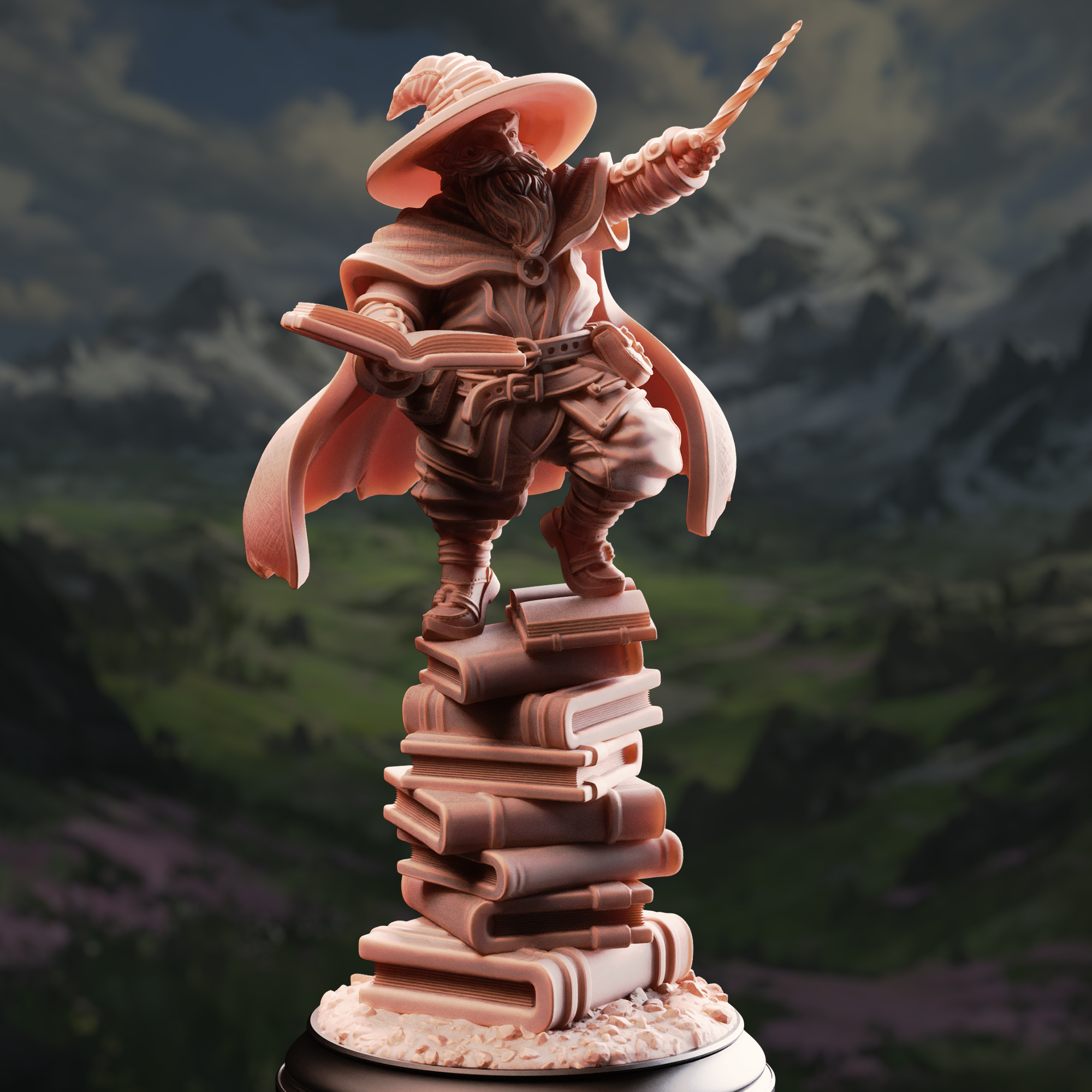 Unpainted resin miniature of Pepitos the Manic, professor of the arcane — view 2 of 4