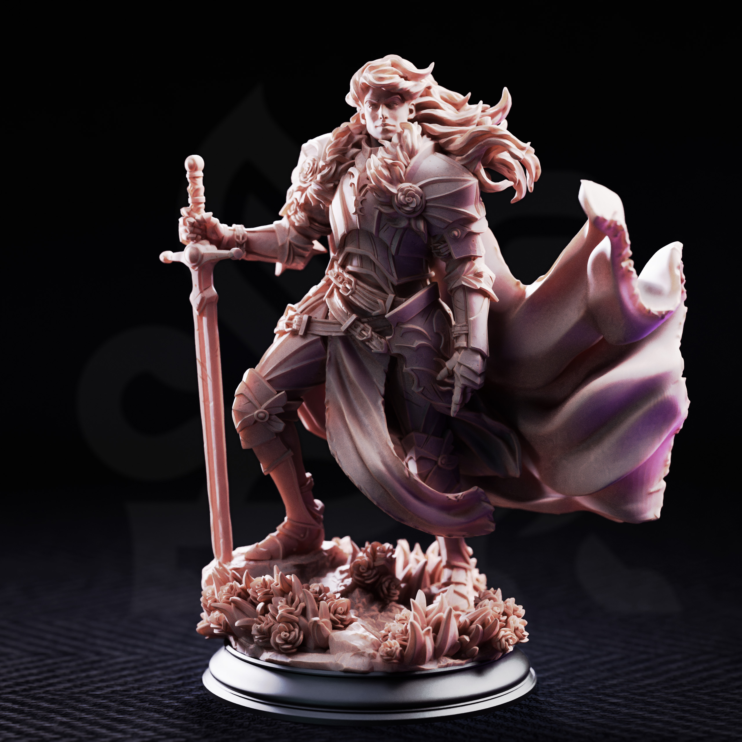 Unpainted resin miniature of Prince Charming, noble knight