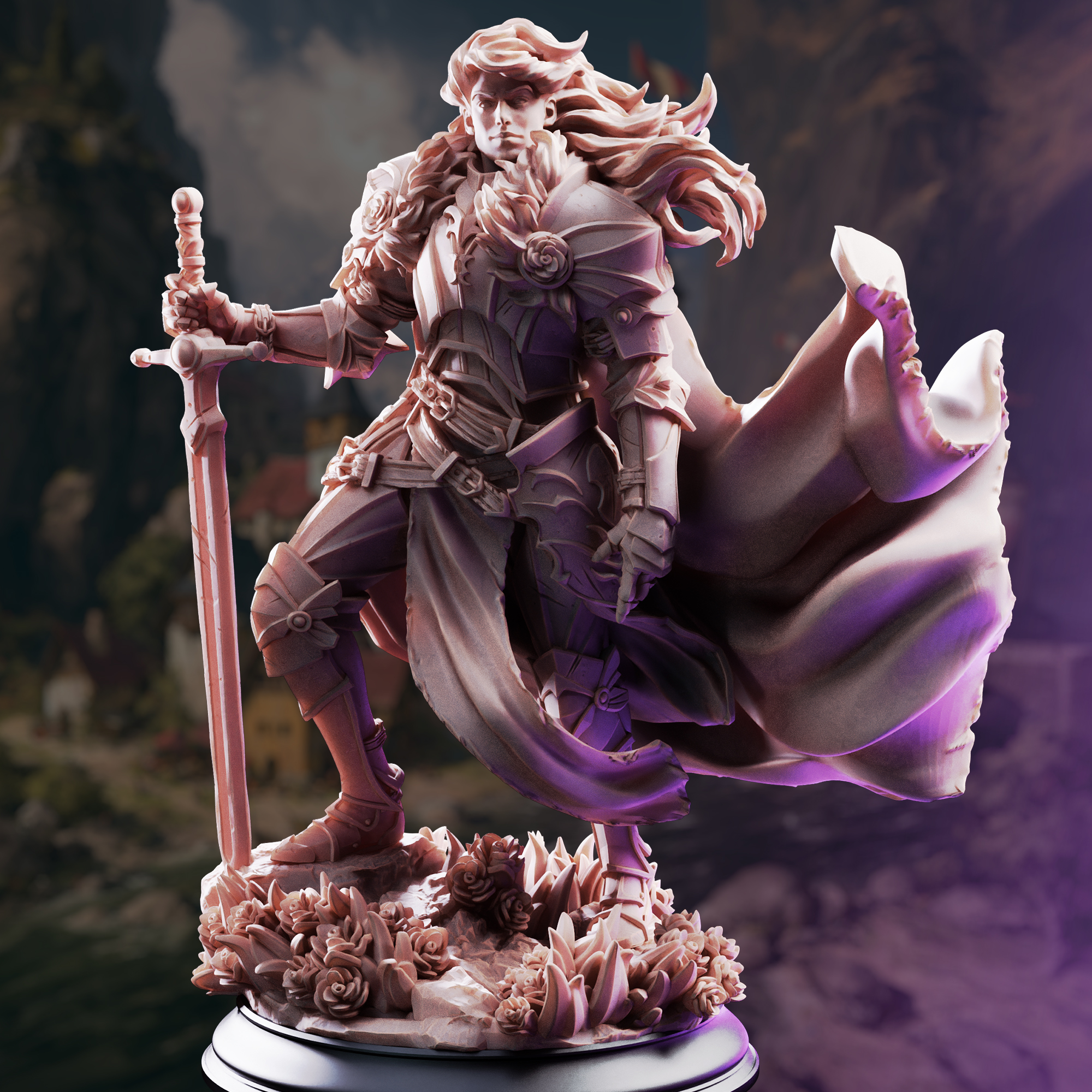 Unpainted resin miniature of Prince Charming, noble knight — view 2 of 4