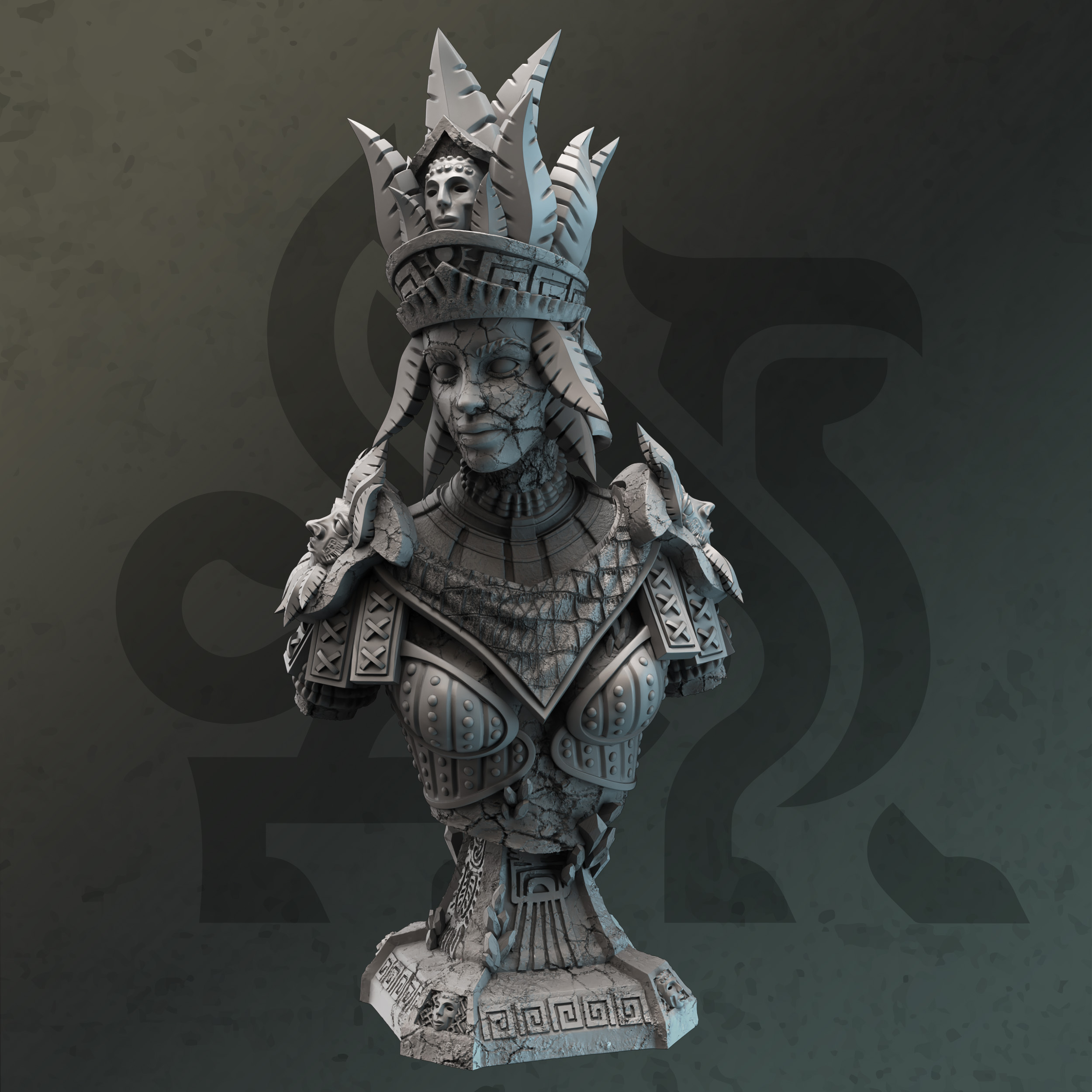 Unpainted resin bust of Ruby