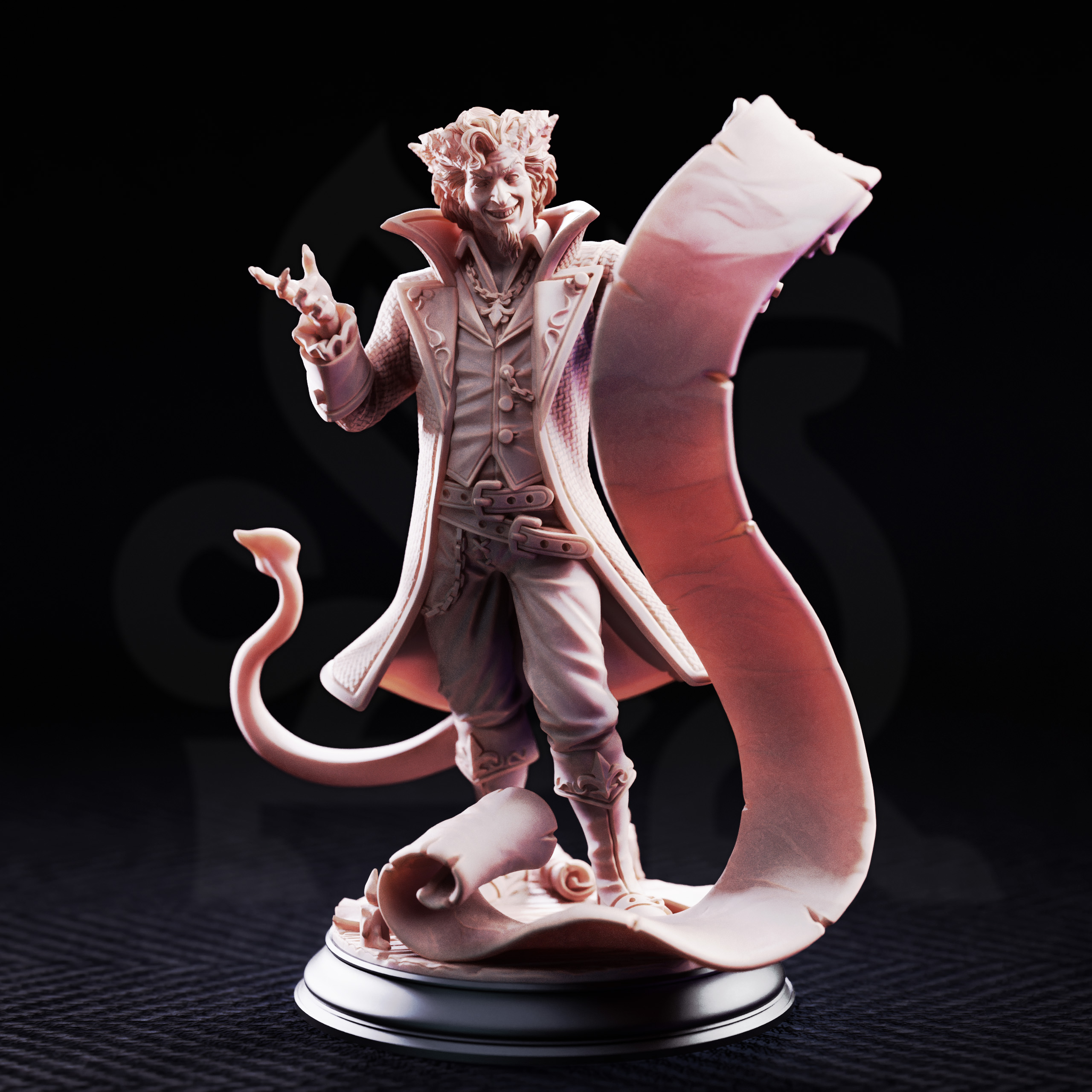 Unpainted resin miniature of Rumpelstiltskin, the devil’s dealer
