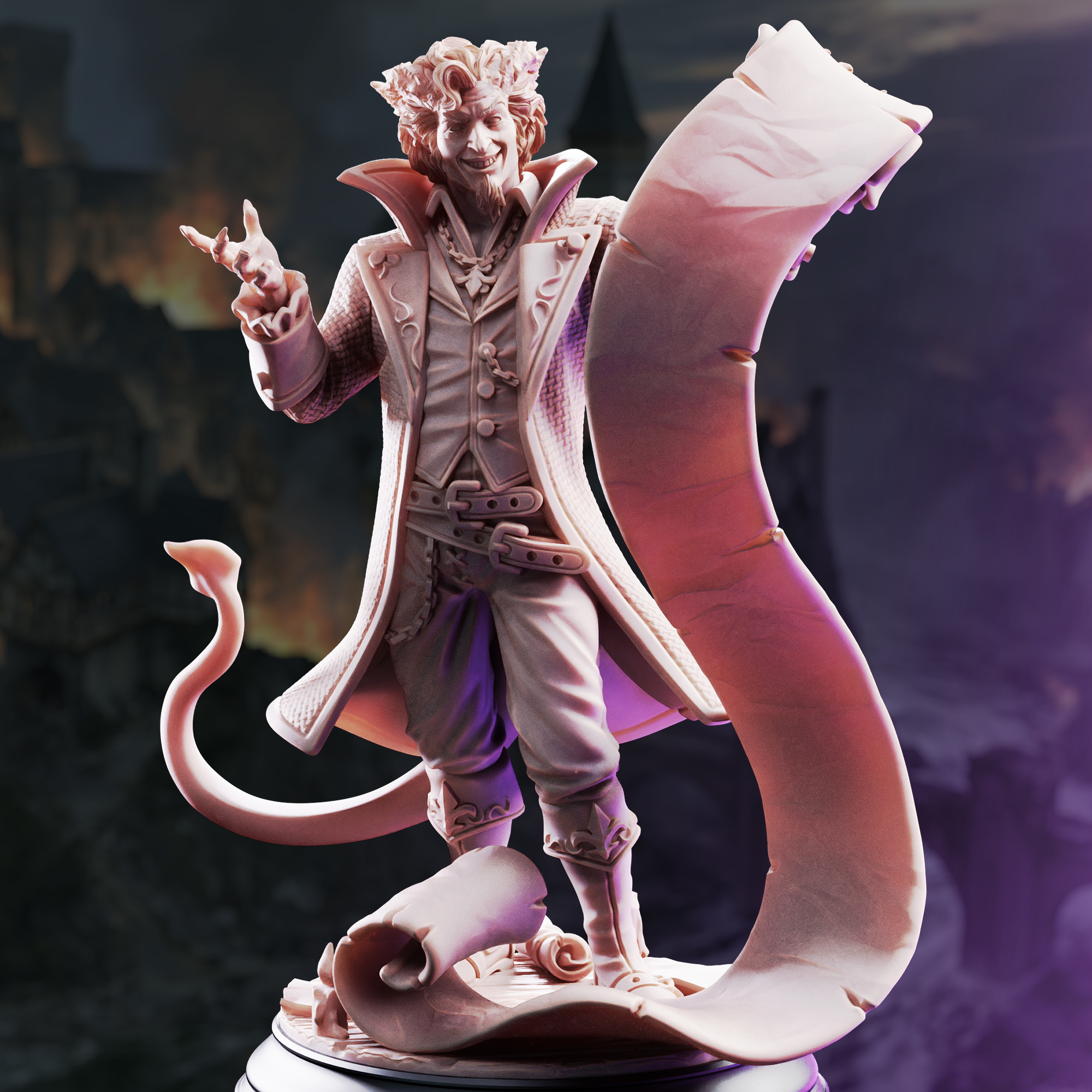 Unpainted resin miniature of Rumpelstiltskin, the devil’s dealer — view 2 of 4