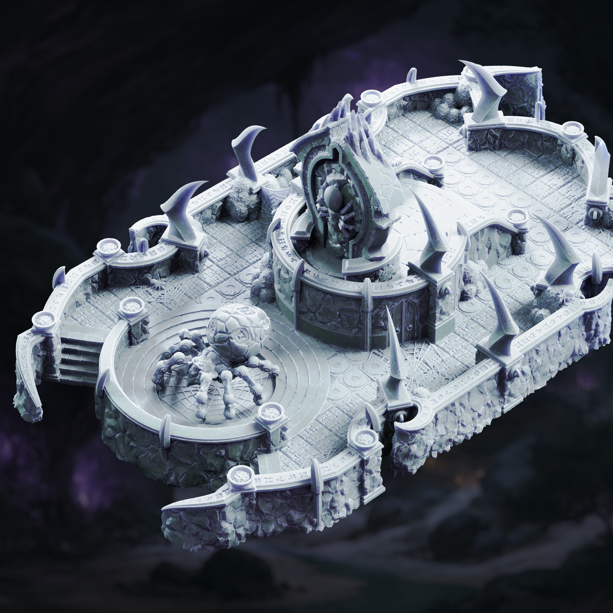 Unpainted resin miniature of Sanctum of Irinax, drow spider shrine — view 4 of 6