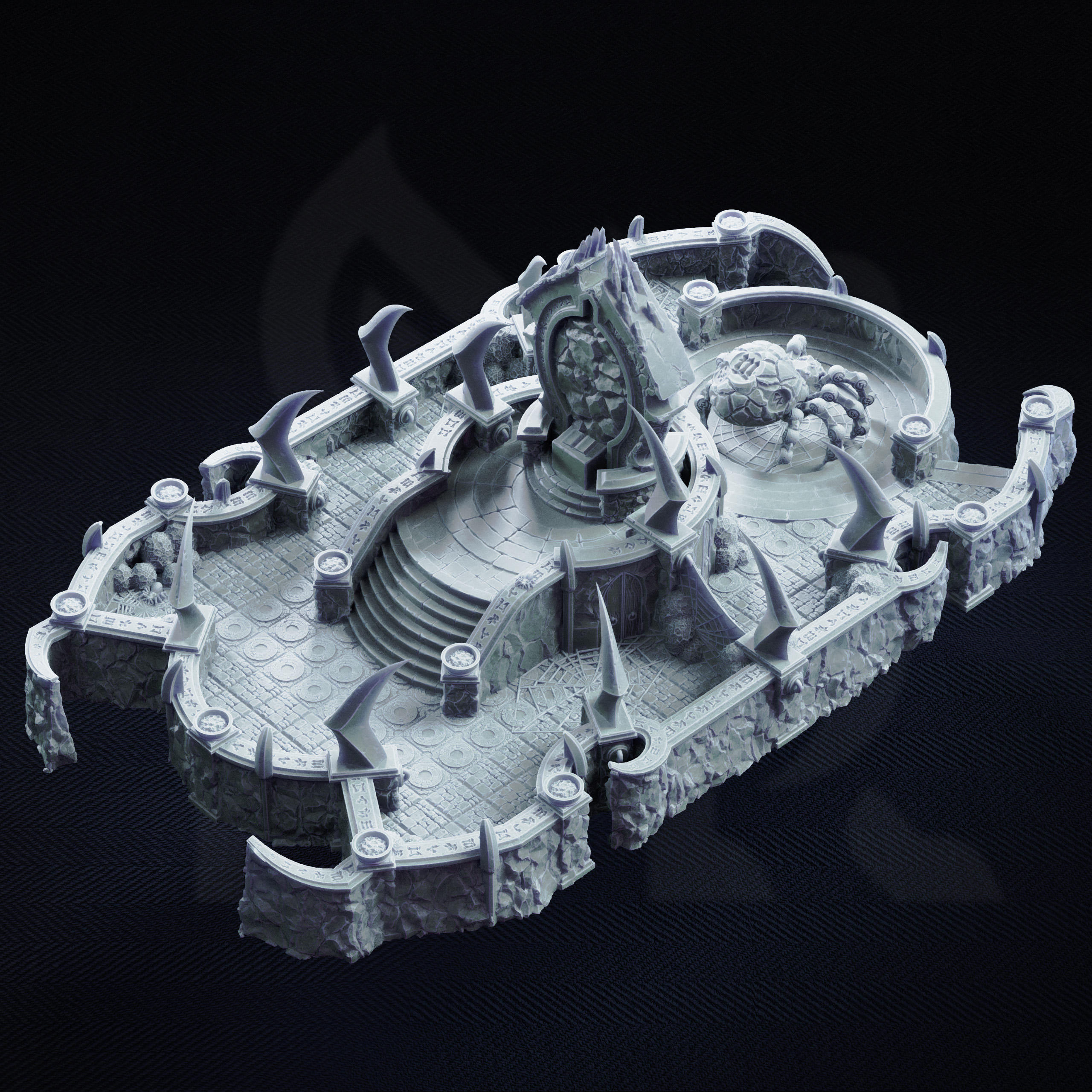 Unpainted resin miniature of Sanctum of Irinax, drow spider shrine — view 5 of 6