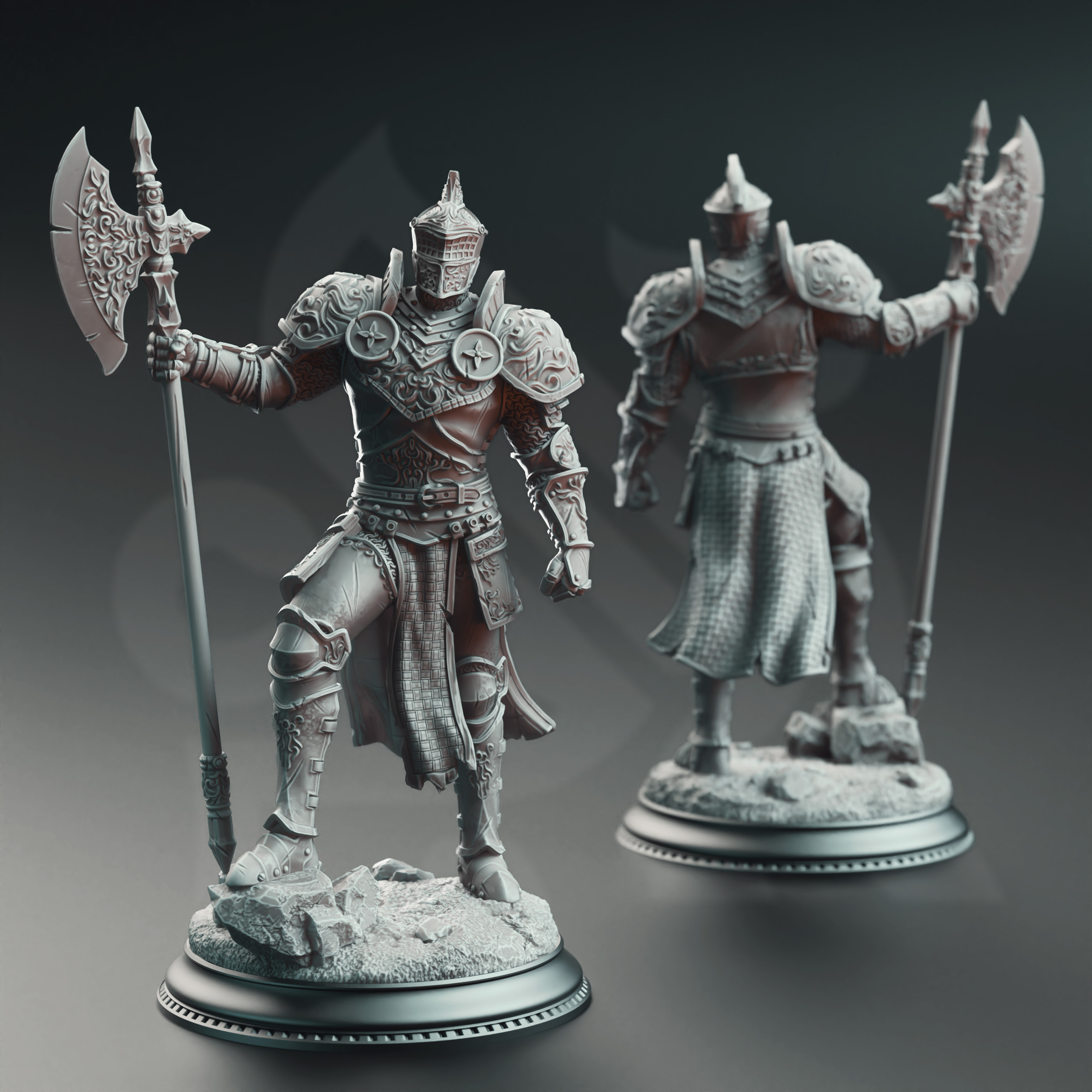 Unpainted resin miniature of Ser Claudius - Knight of the Tower — view 2 of 4