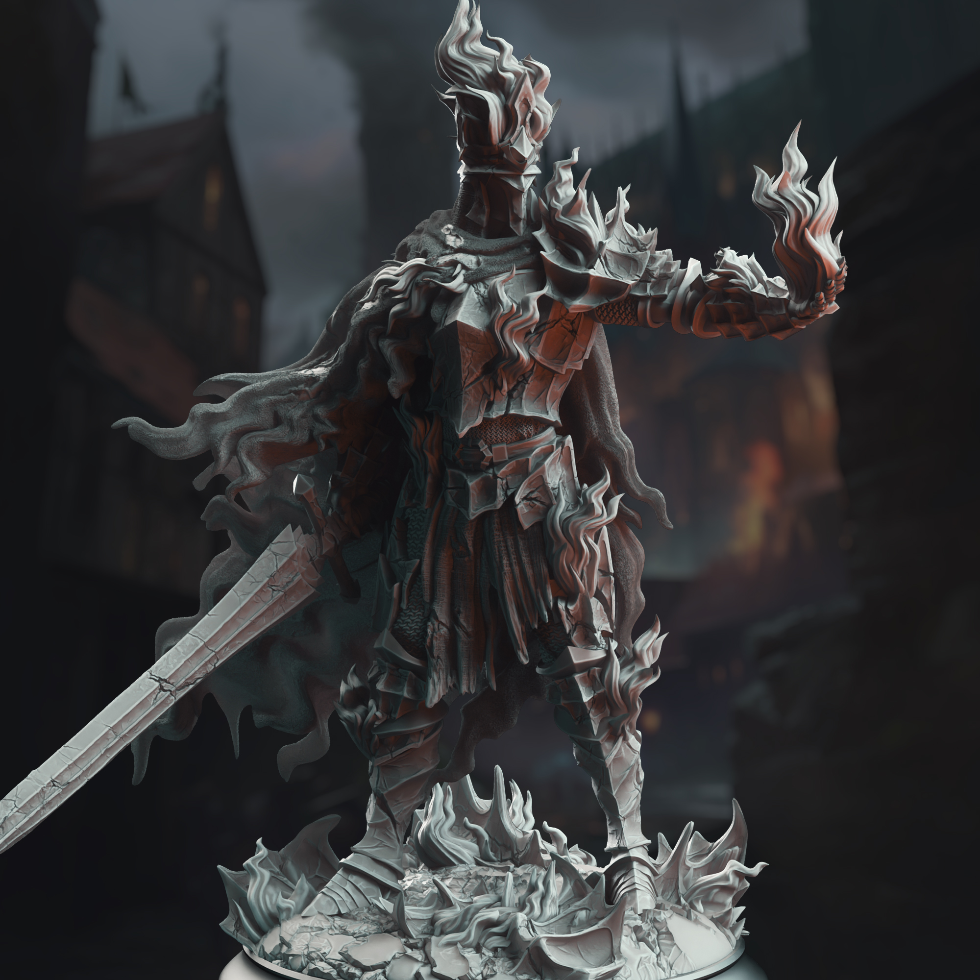 Unpainted resin miniature of Ser Elias the Heartless - The Burning Knight