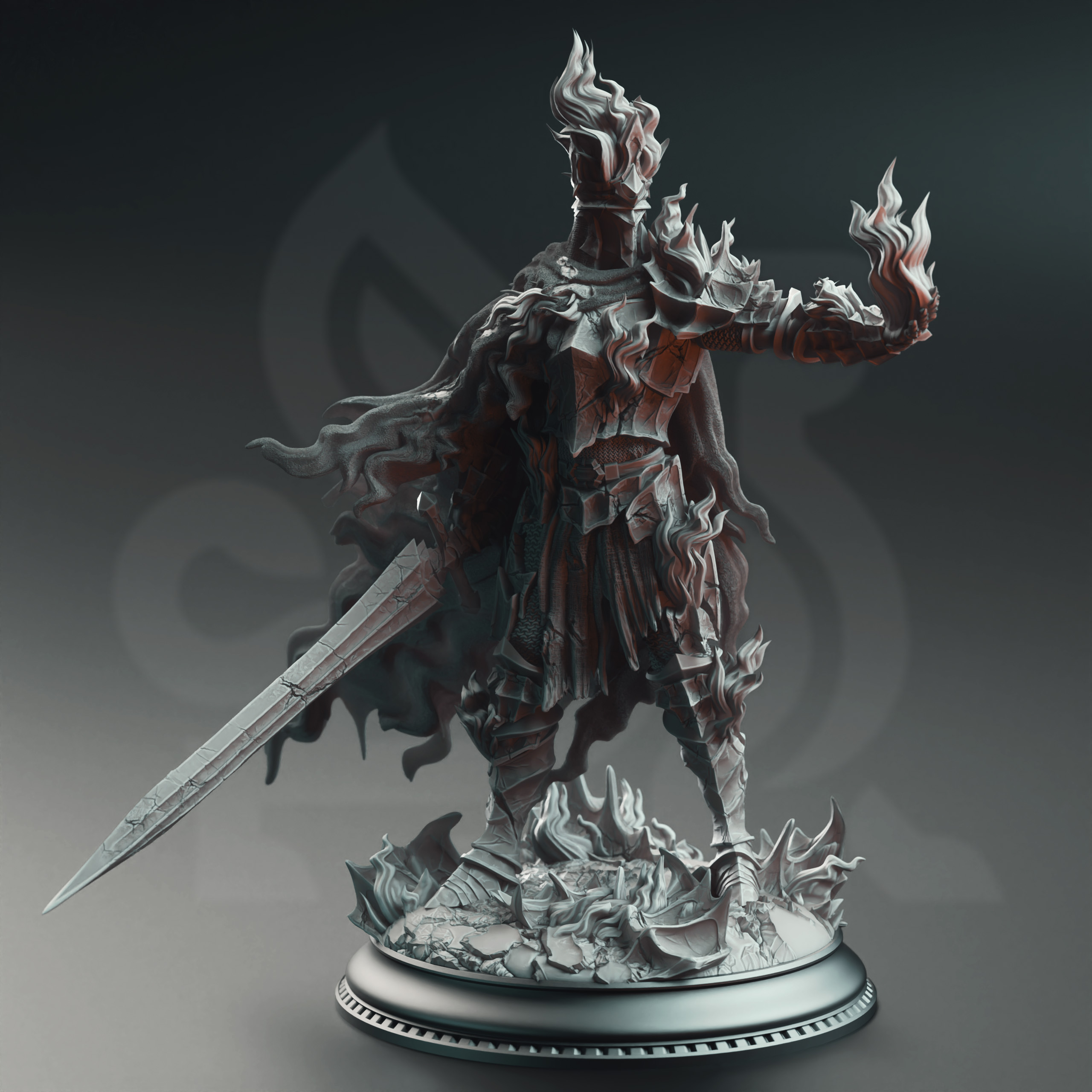 Unpainted resin miniature of Ser Elias the Heartless - The Burning Knight — view 2 of 4
