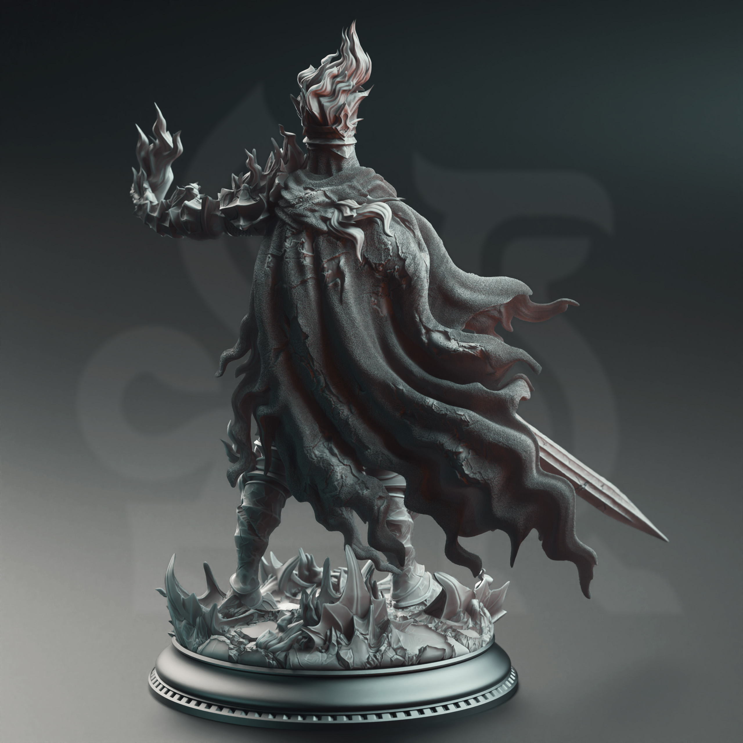 Unpainted resin miniature of Ser Elias the Heartless - The Burning Knight — view 3 of 4