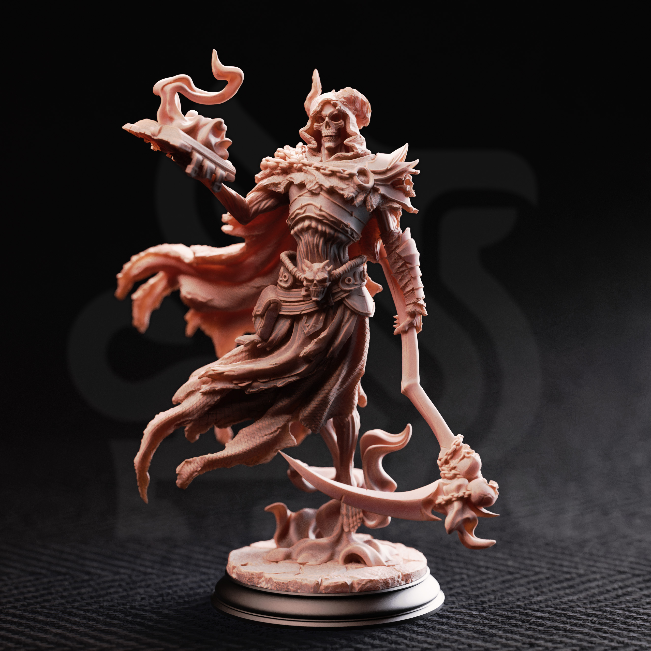 Unpainted resin miniature of Siltharis, lich of the restless grave