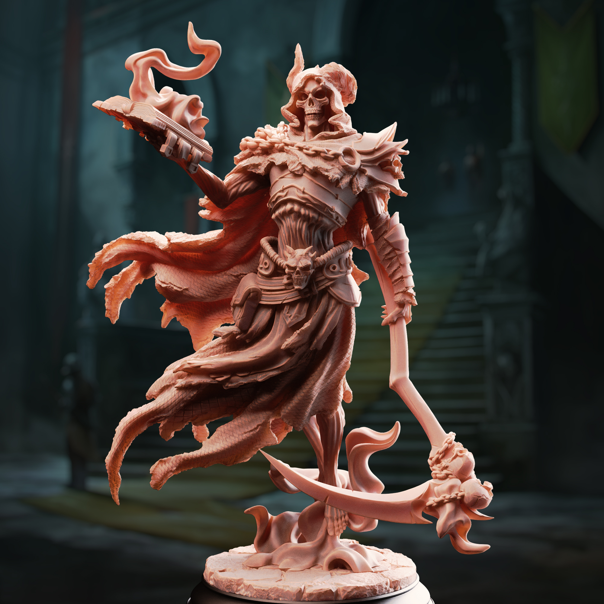 Unpainted resin miniature of Siltharis, lich of the restless grave — view 2 of 4