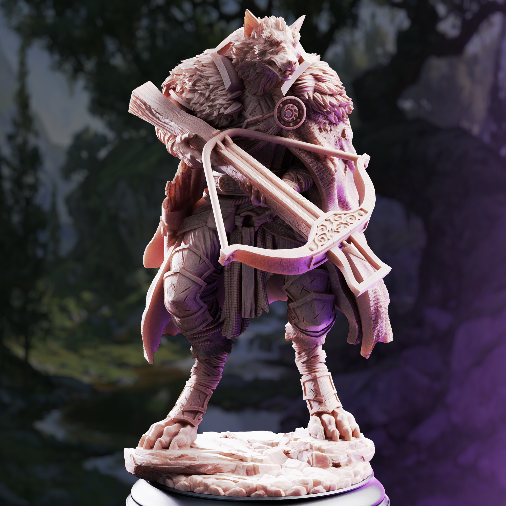 Unpainted resin miniature of The Big Bad, wolf hunter — view 2 of 4