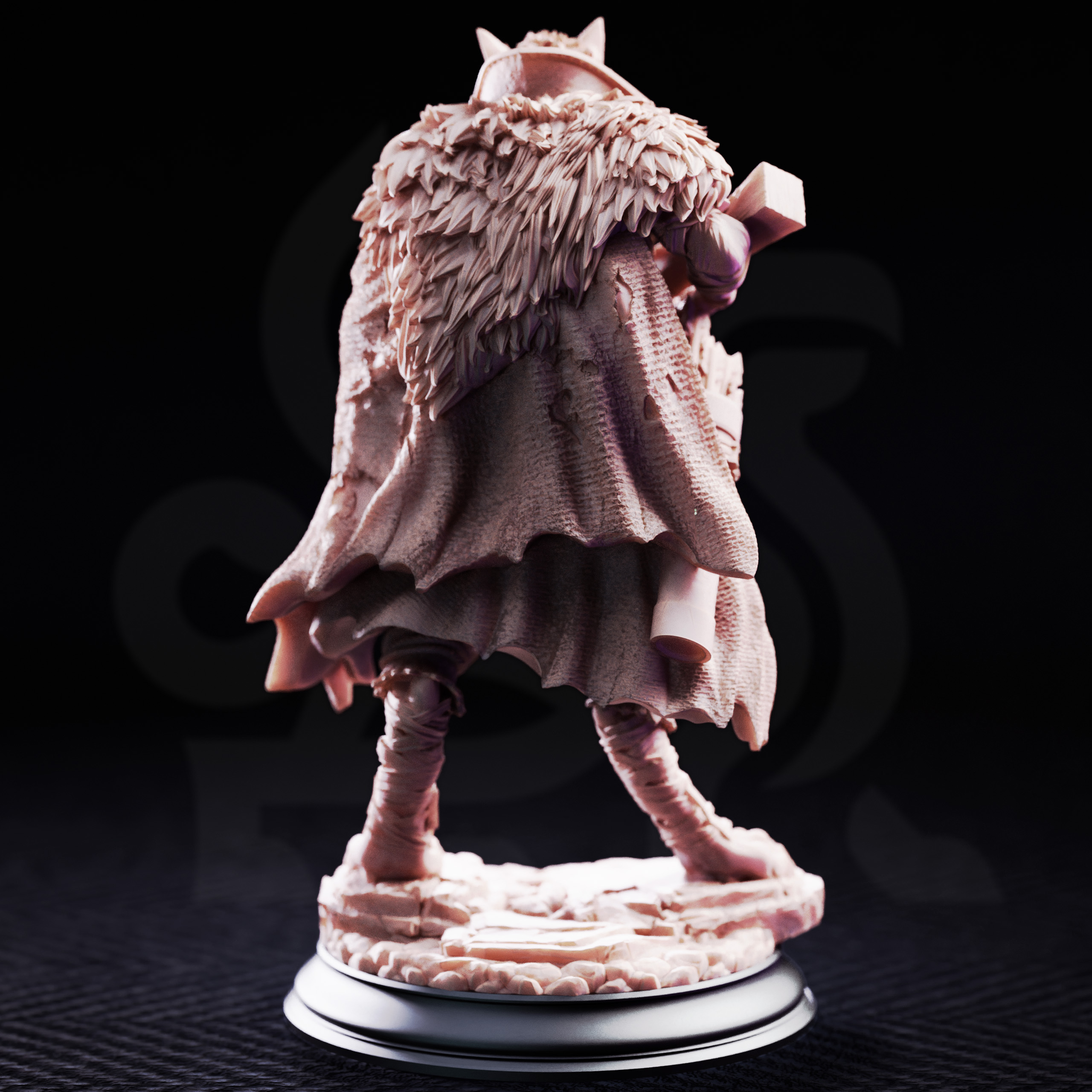 Unpainted resin miniature of The Big Bad, wolf hunter — view 3 of 4