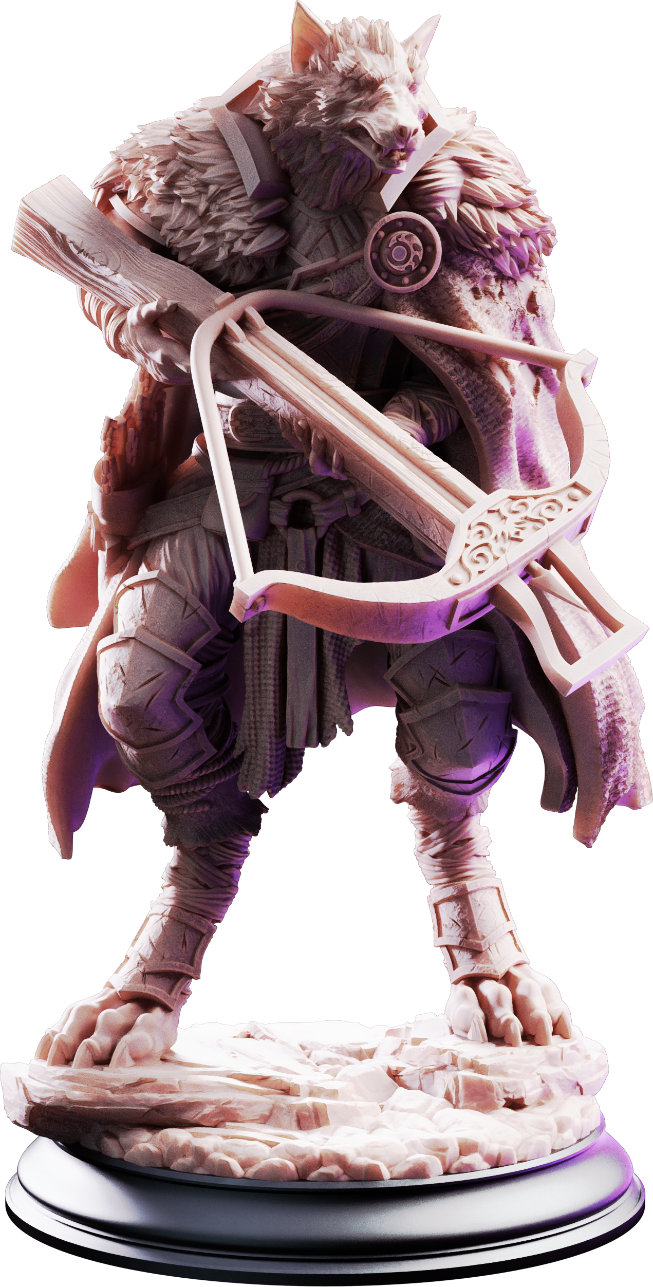 Unpainted resin miniature of The Big Bad, wolf hunter — view 4 of 4
